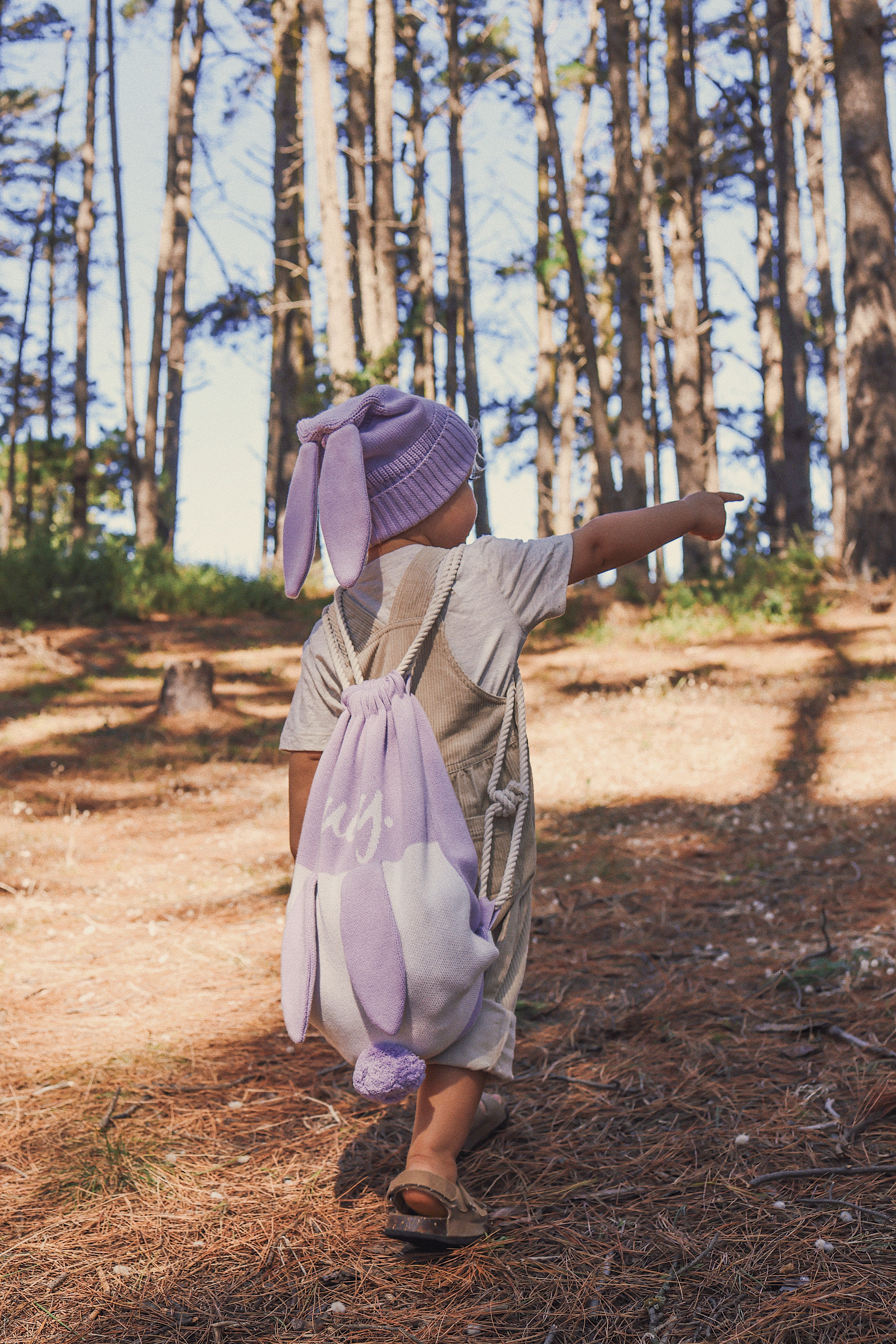 Bunny Beanie - Base: Lilac; Letter: Ivory