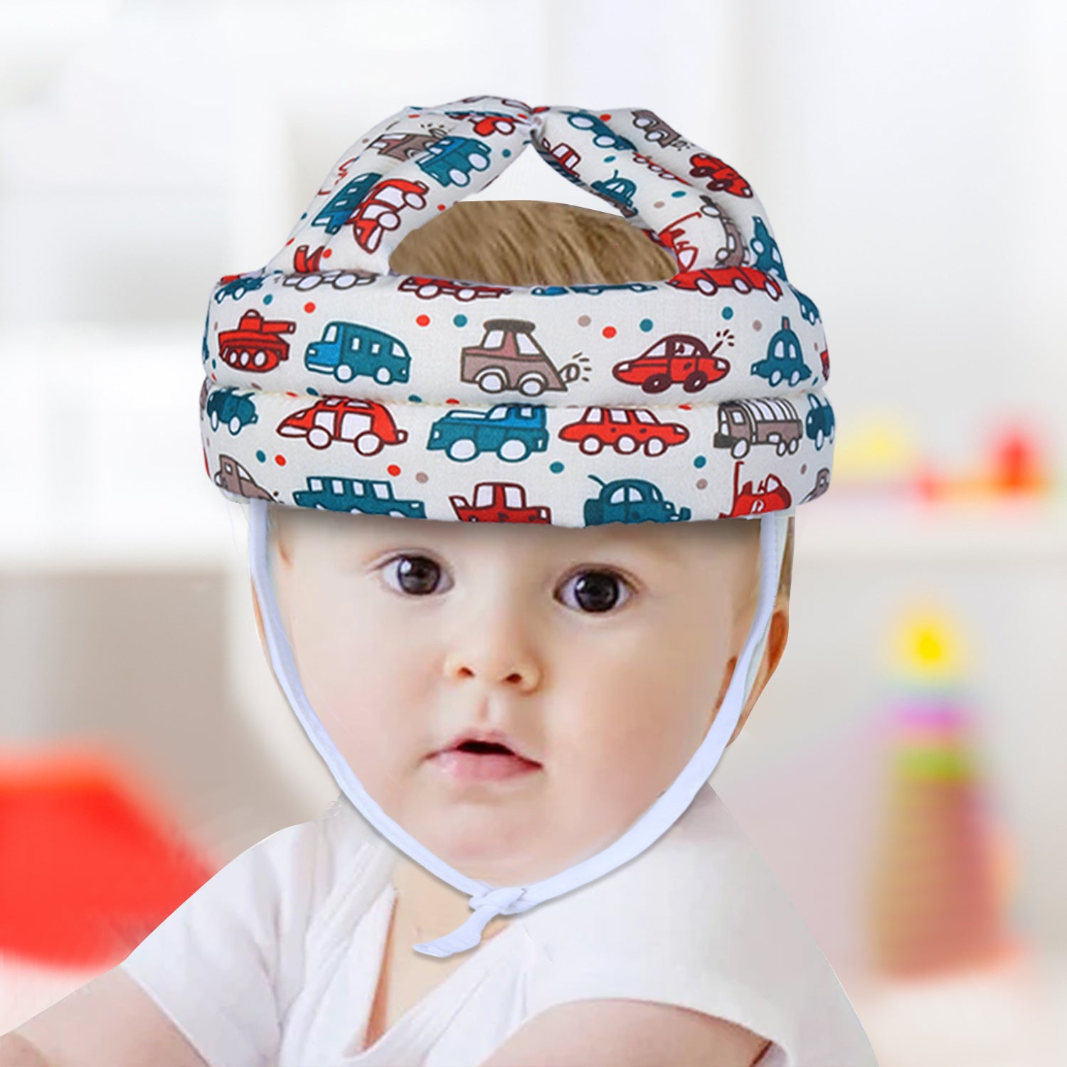 Baby Moo Car & Truck Head Protection Adjustable Cushioned Safety Helmet - White