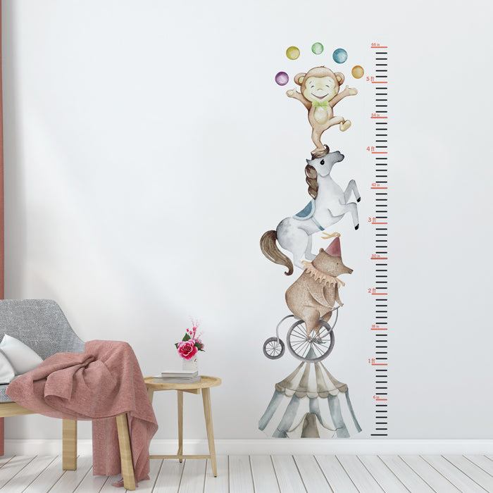 New Circus Height Chart Wall Sticker