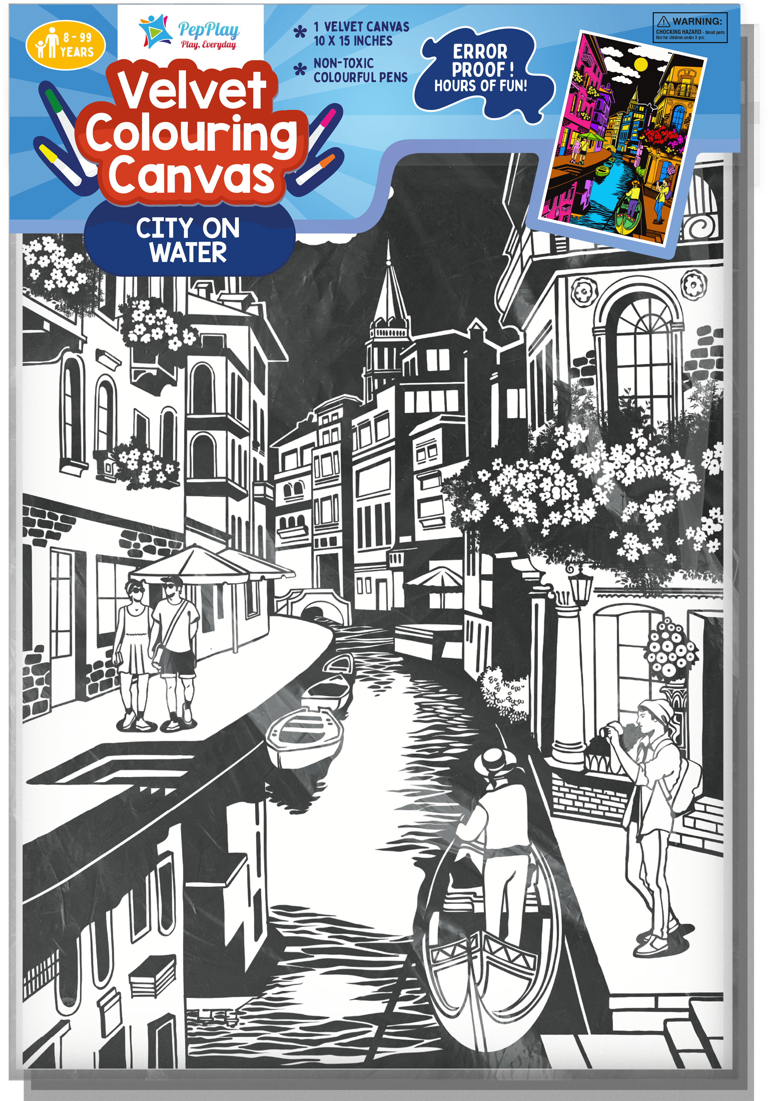 Pepplay Velvet Colouring Posters - City On Water