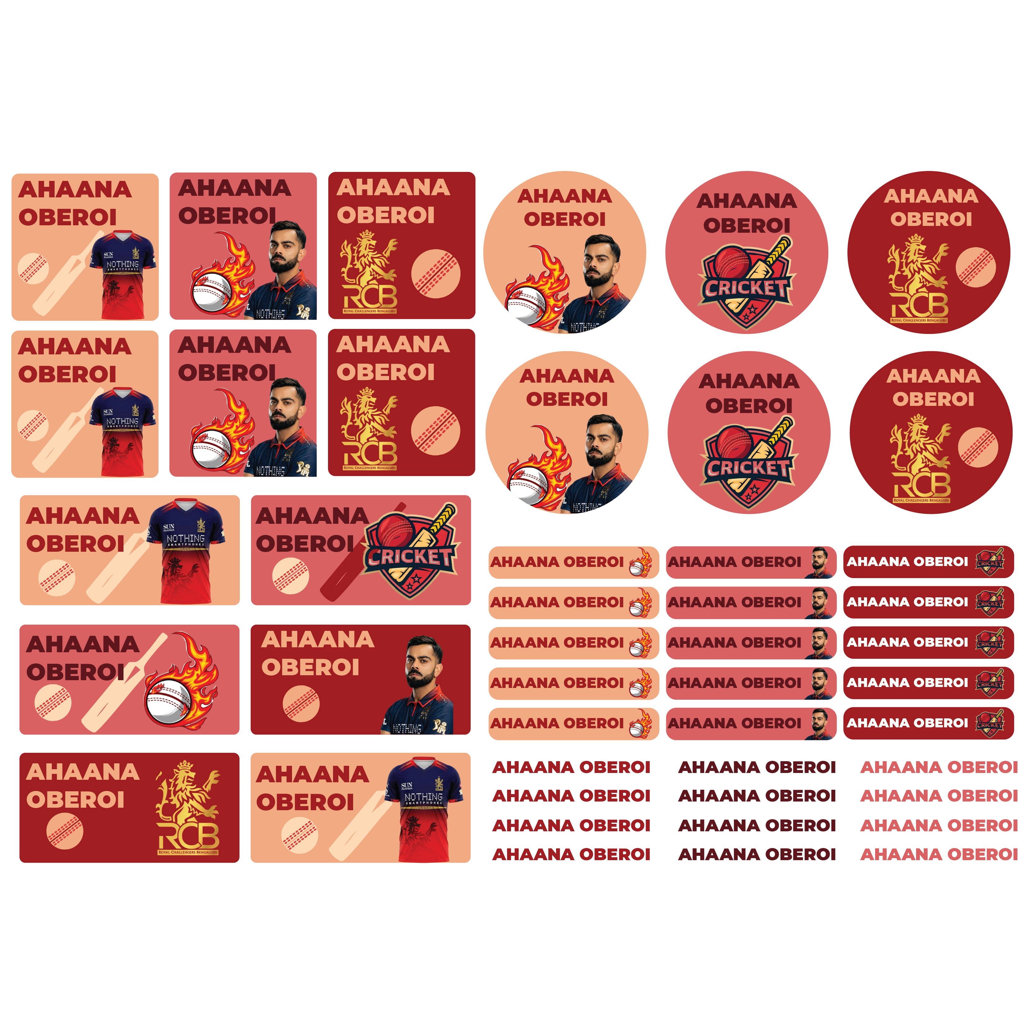 Waterproof UV Name Stickers- Set Of 45