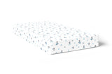 The White Cradle Pure Organic Cotton Fitted Cot Sheet for Baby Crib 24 x 48 inch - Blue Koala with Horse
