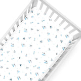 The White Cradle Flat Bed Sheet for Baby Cot & Mattress - Blue Koala