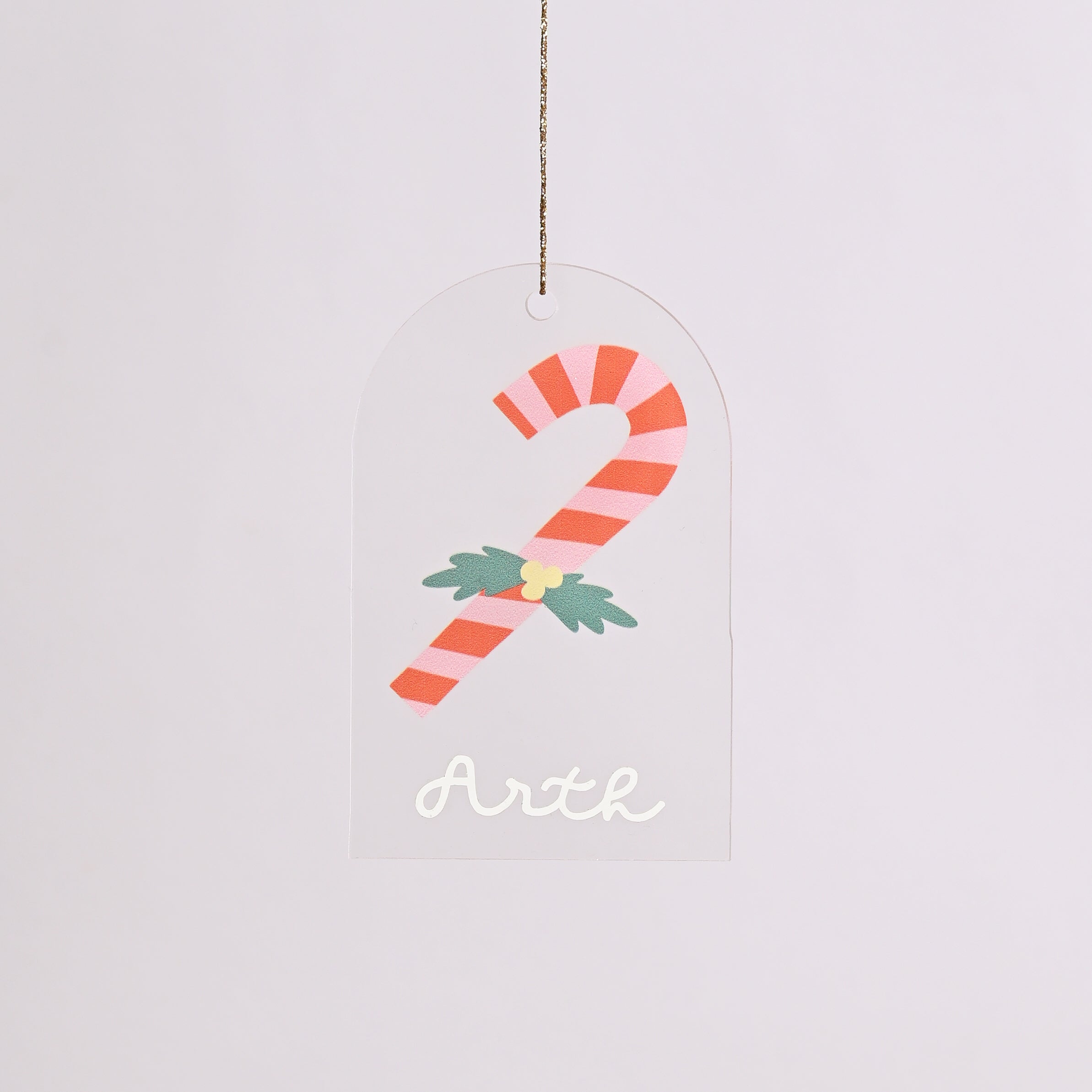 Name Ornament - Printed, Candycane