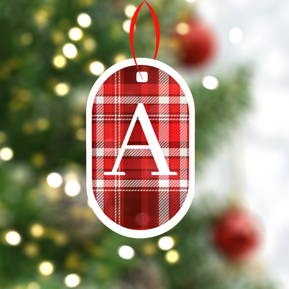 Capsule Checkered Print Ornaments - Red Checkered