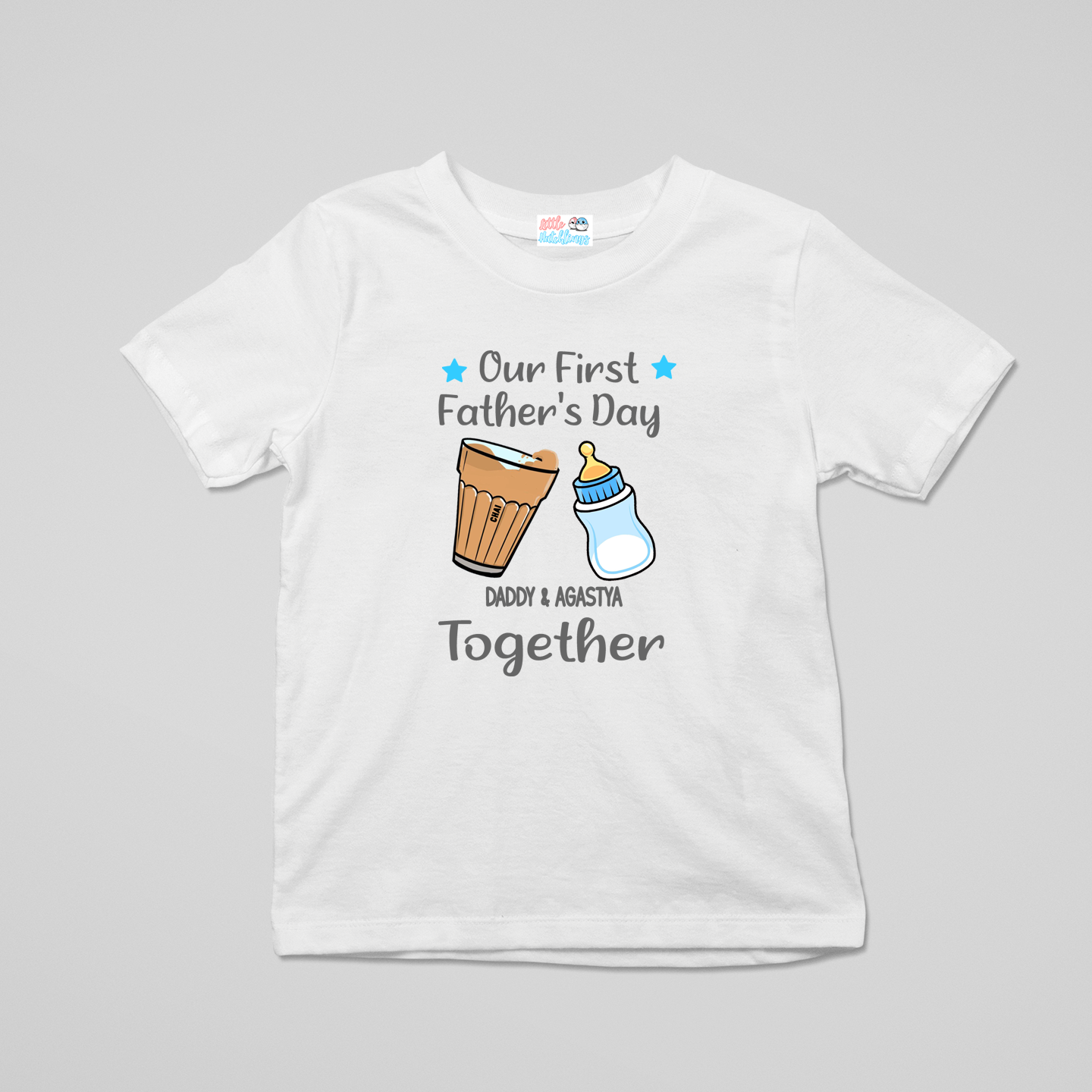 Chai & Milk Bottle First Fathers Day White