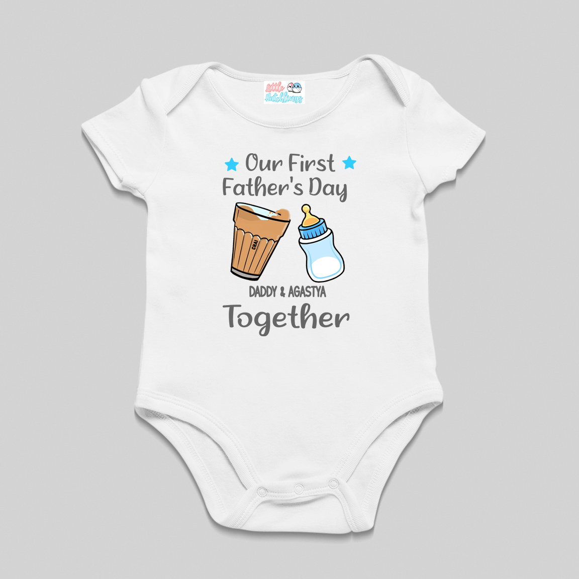 Chai & Milk Bottle First Fathers Day White Combo