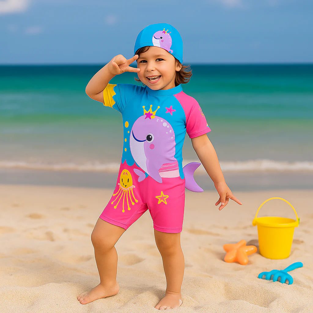 2pcs Swim Set with cap - Girls