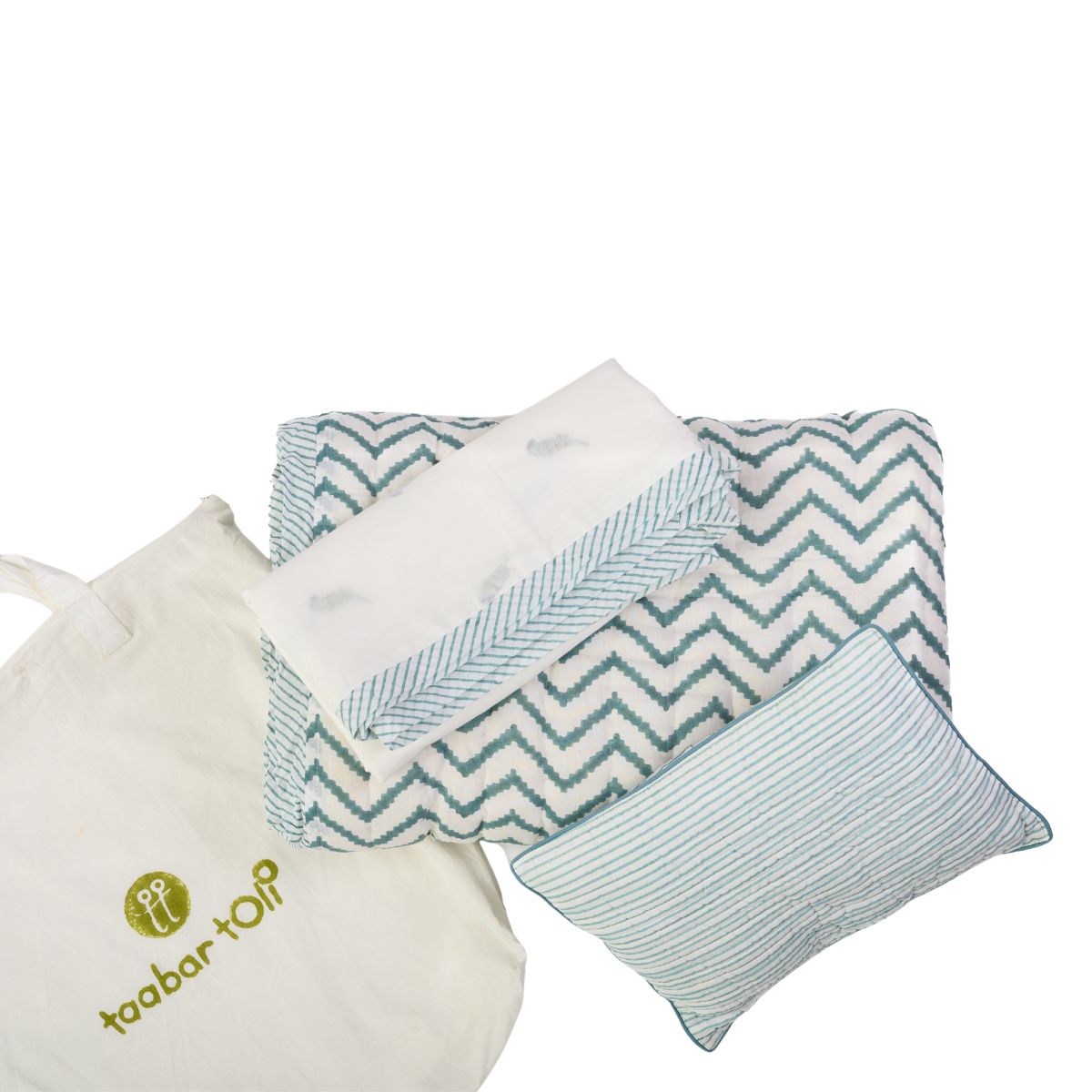 Chevron Lovebird Baby Quilt Set