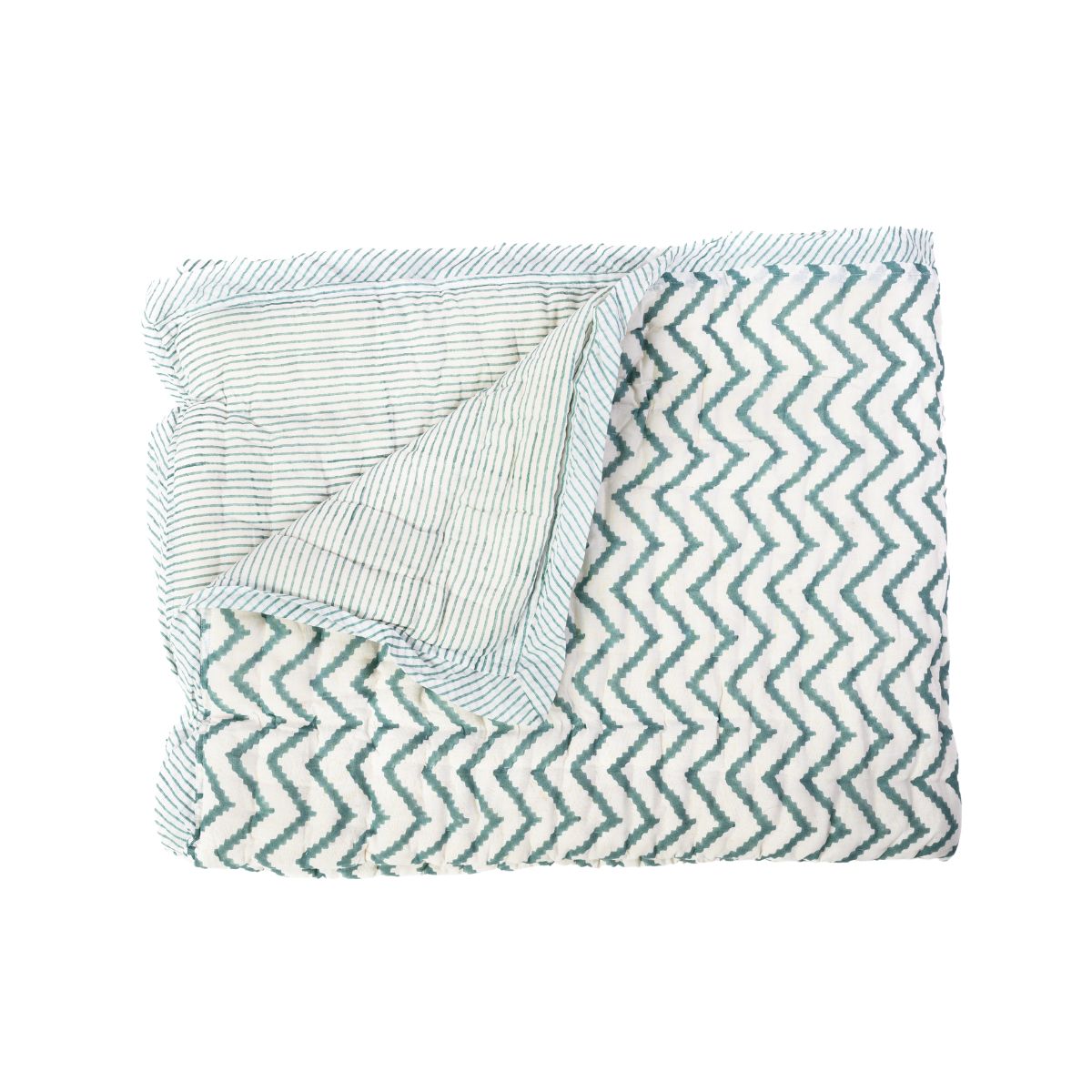 Chevron Lovebird Baby Quilt Set