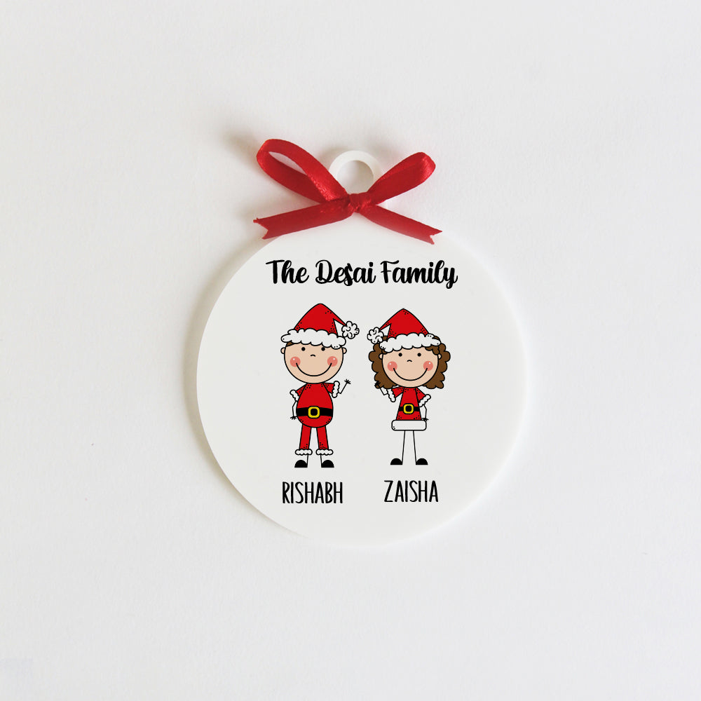 Christmas Family Ornament - 2 People/Pets