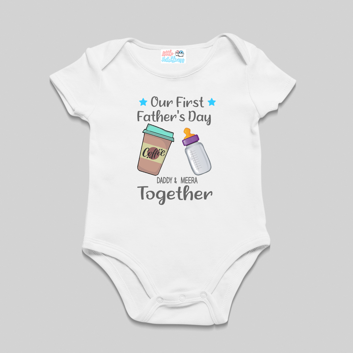 Coffee & Milk Bottle First Fathers Day White