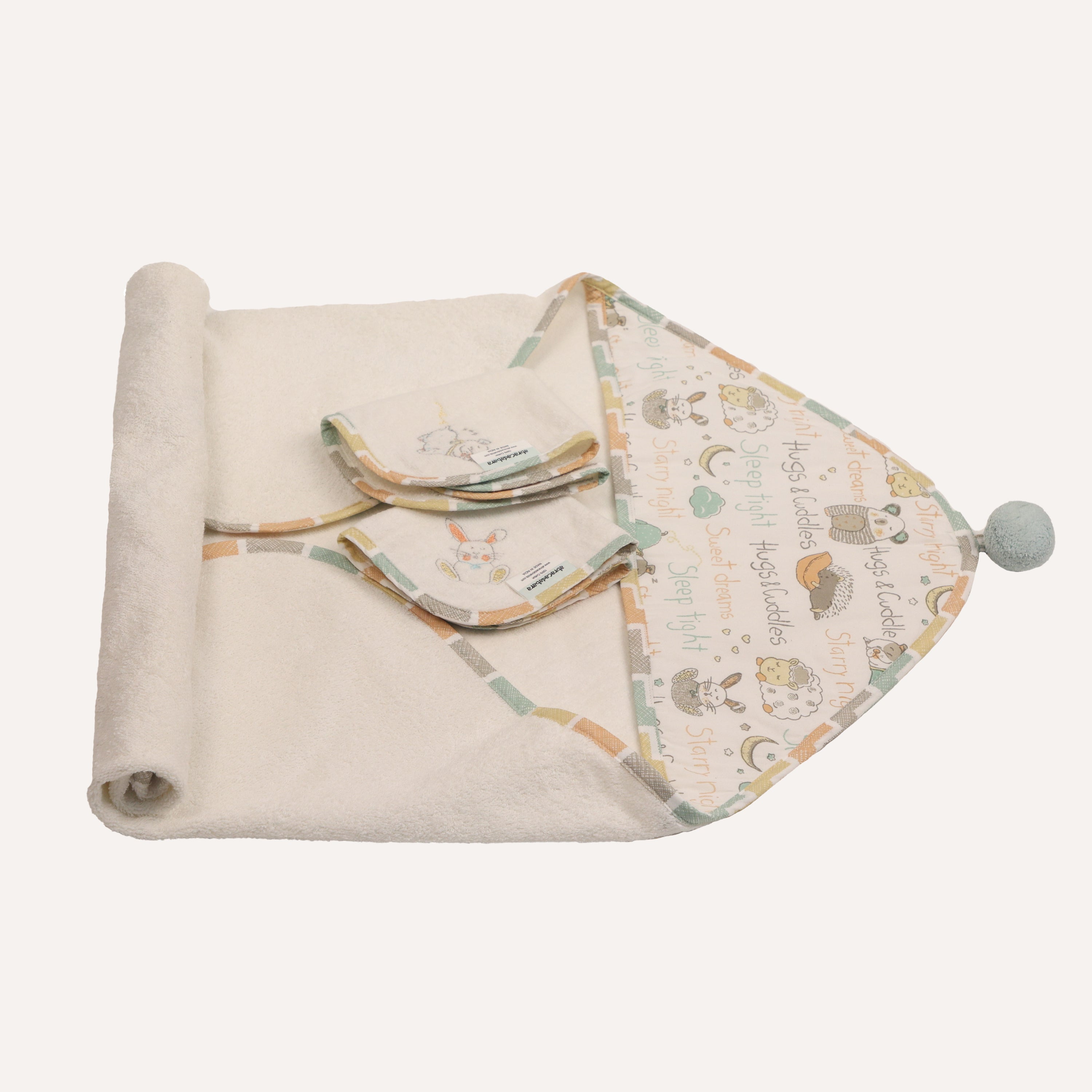 Abracadabra Hooded Towel with 2 Face Washers - Sleepy Friends