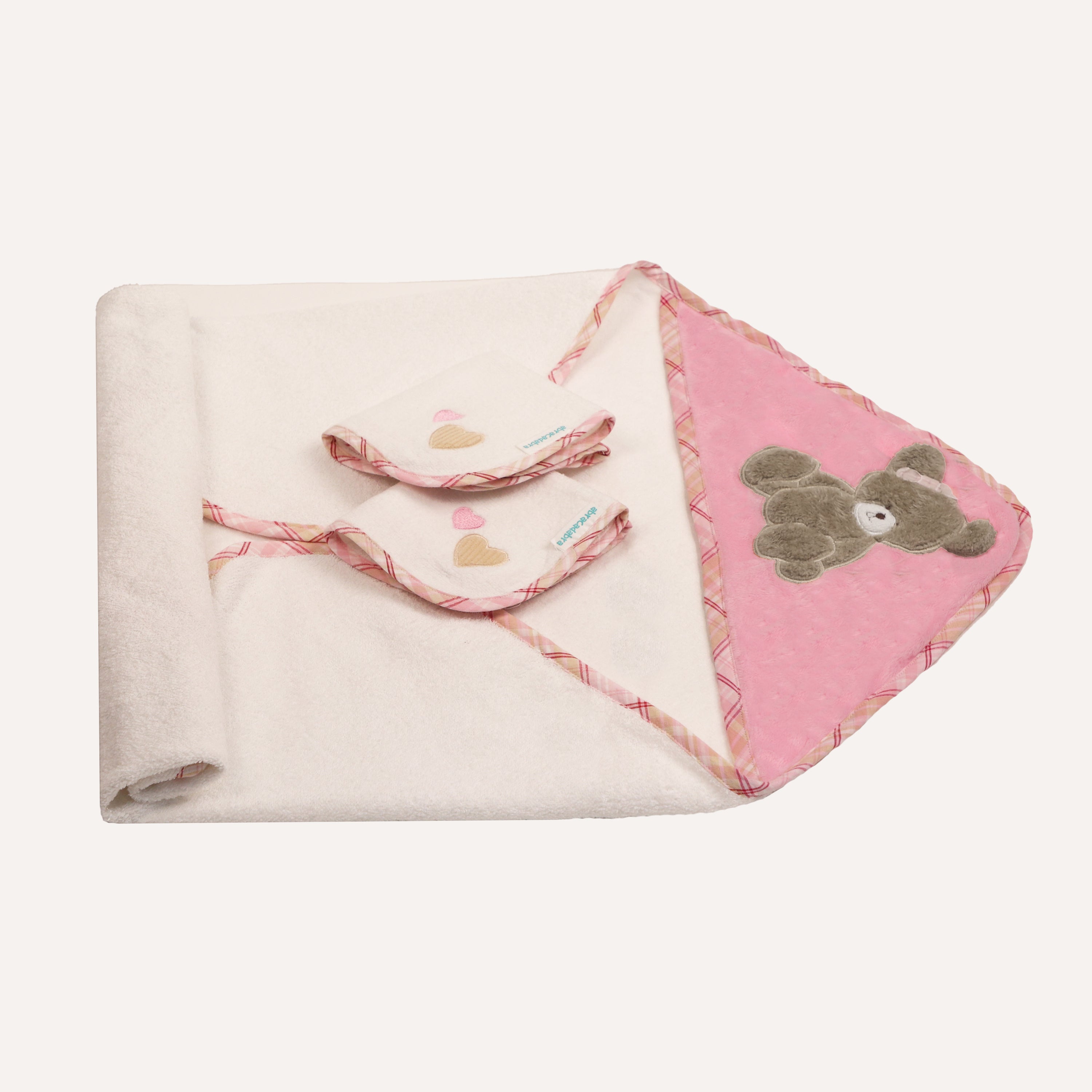 Abracadabra Hooded Towel with 2 Face Washers - Tender Heart