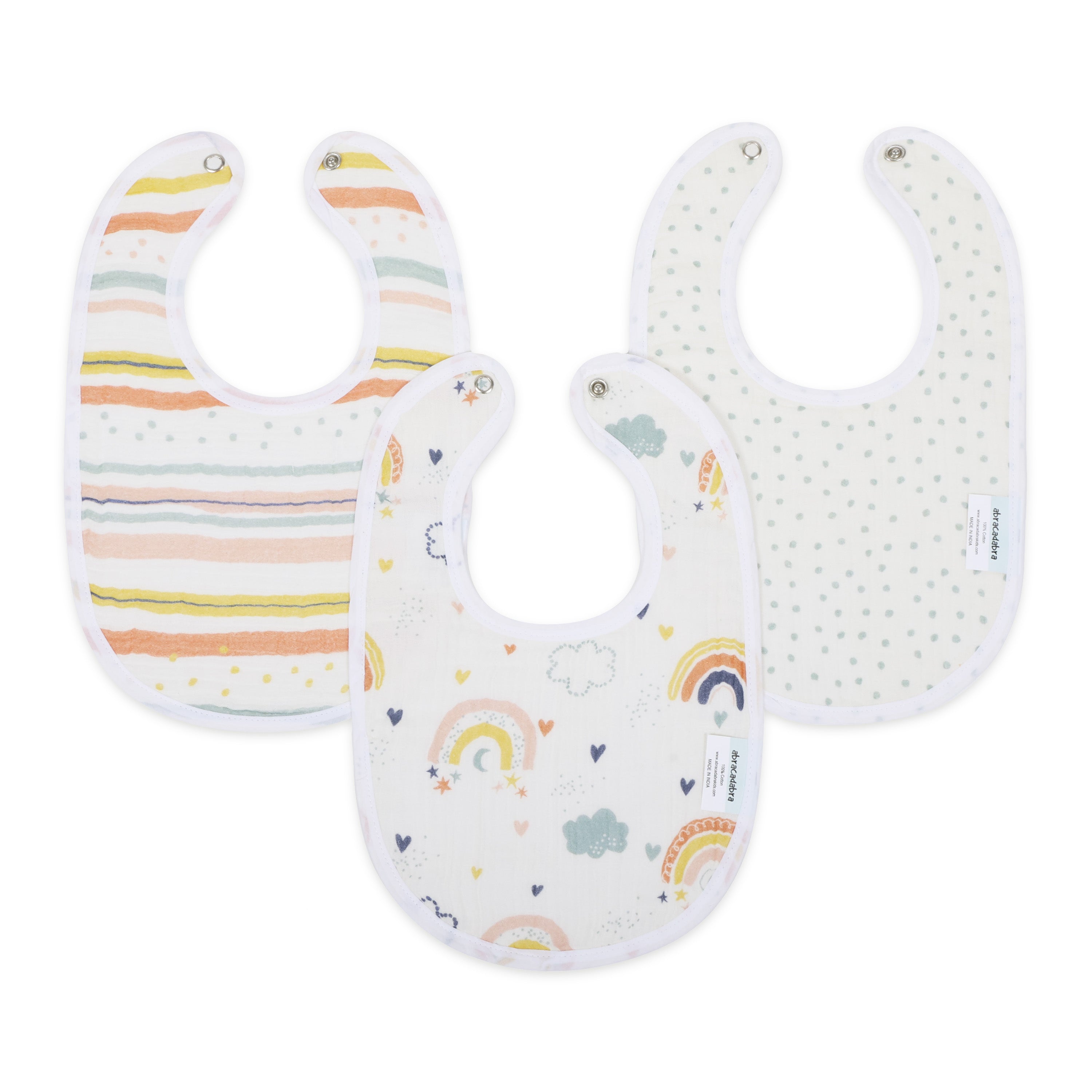 Abracadabra Muslin Bibs - Rainbow