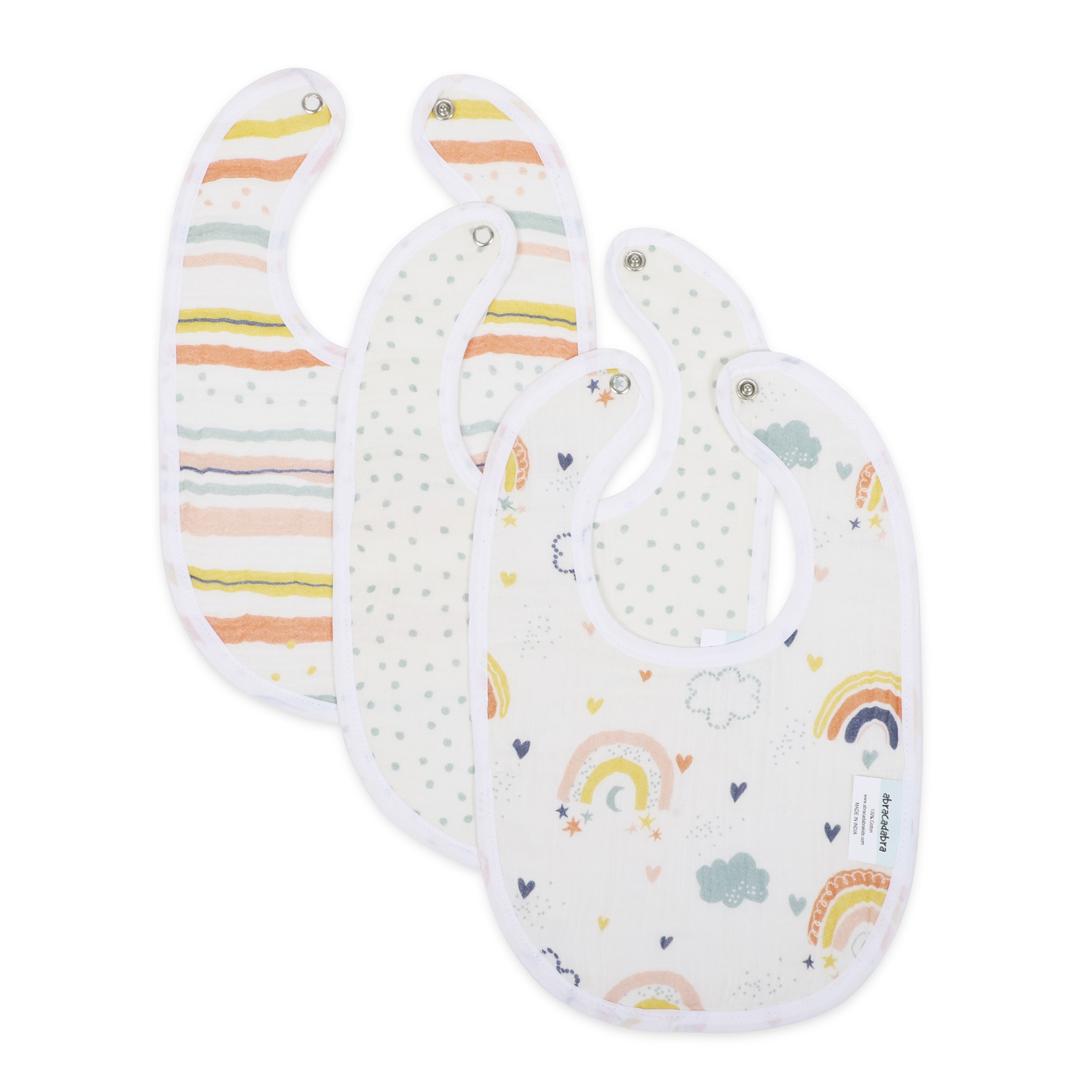 Abracadabra Muslin Bibs - Rainbow