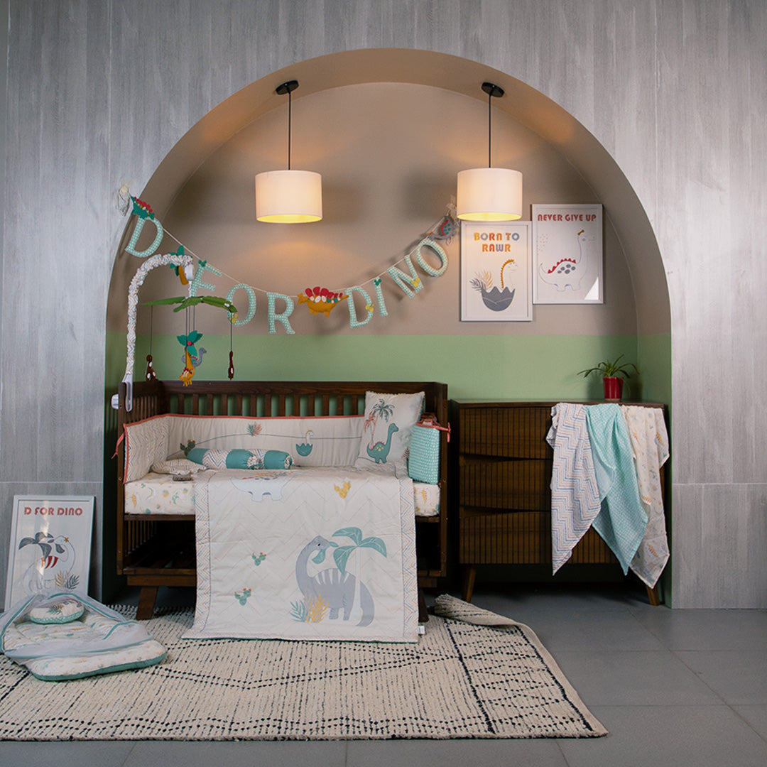 Abracadabra 6 Piece Cot Bedding Set - D for Dino