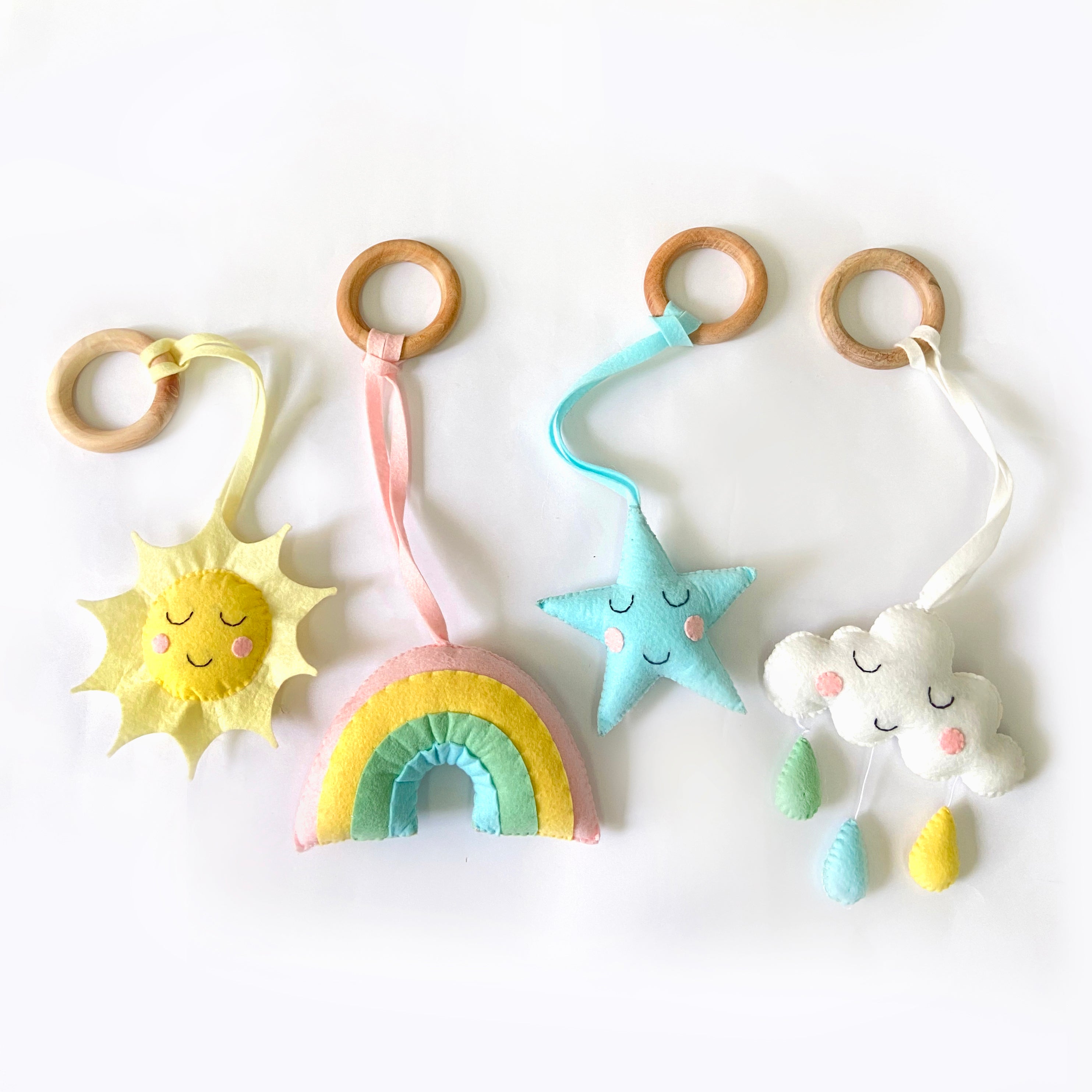 Rainbow Skies - Baby Play Gym Hanging Toys Set