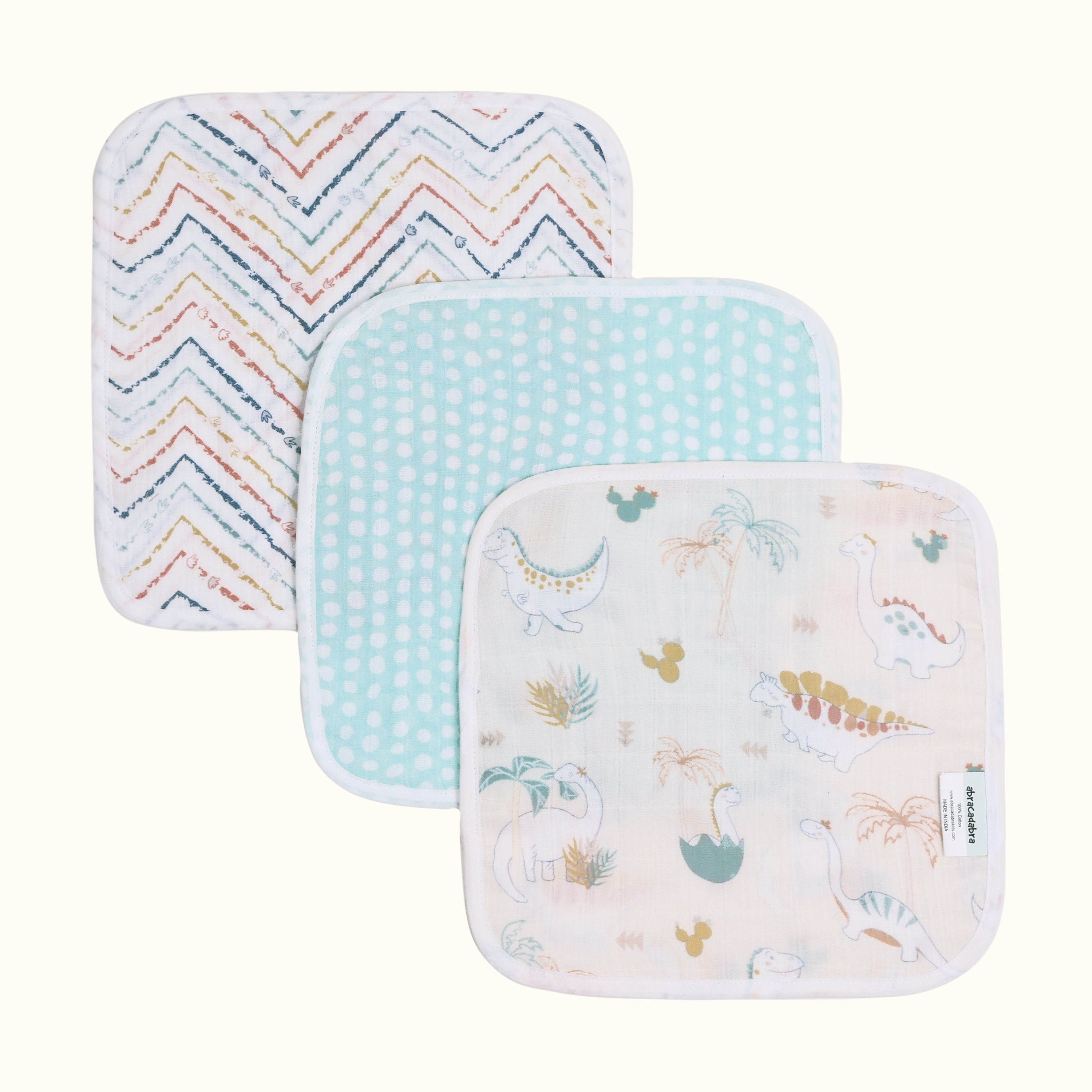 Abracadabra Muslin Wipes - D for Dino