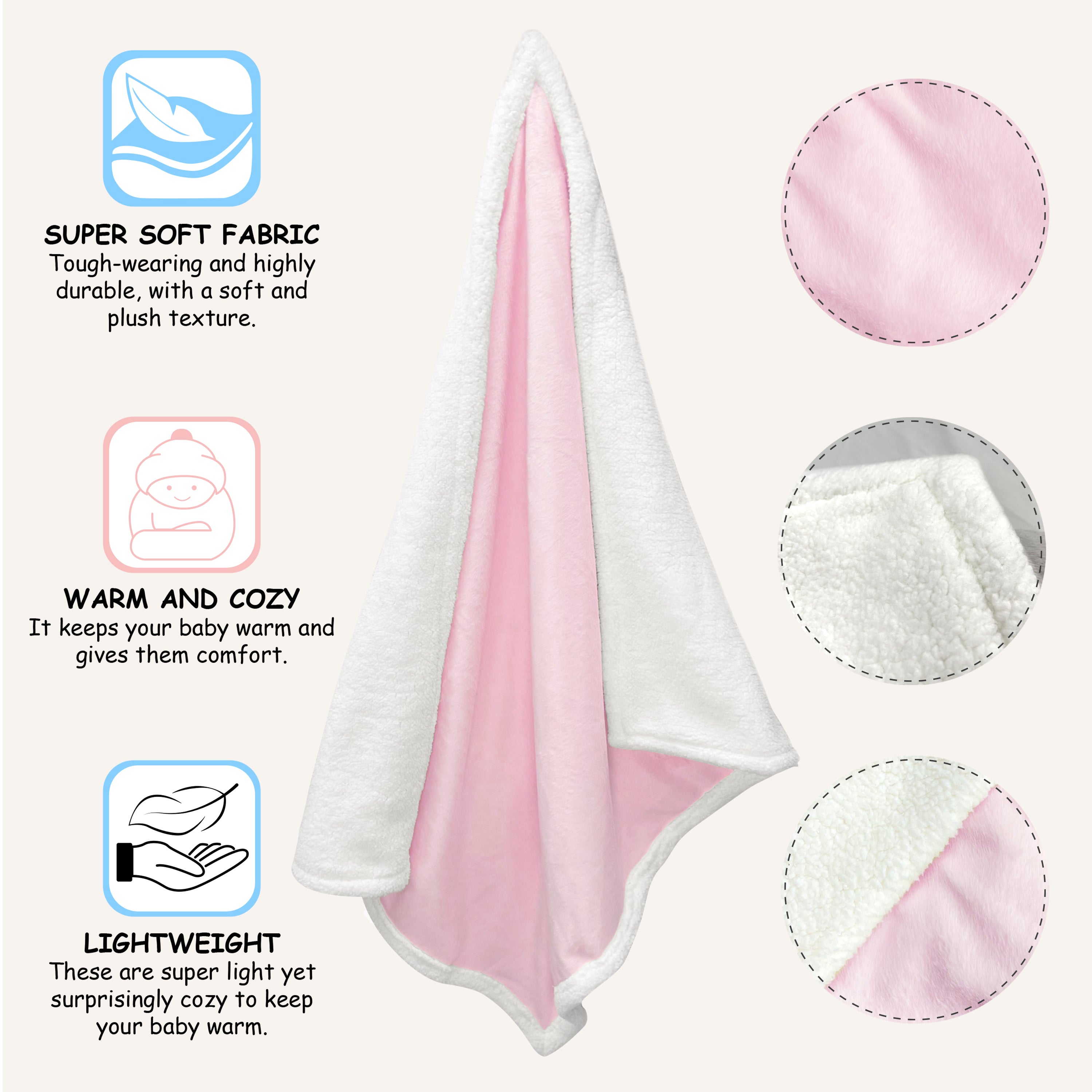 Abracadabra Chamois Blanket -  Pink