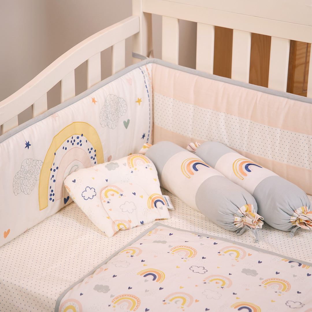 Abracadabra 6 Piece Cot Bedding Set - Rainbow