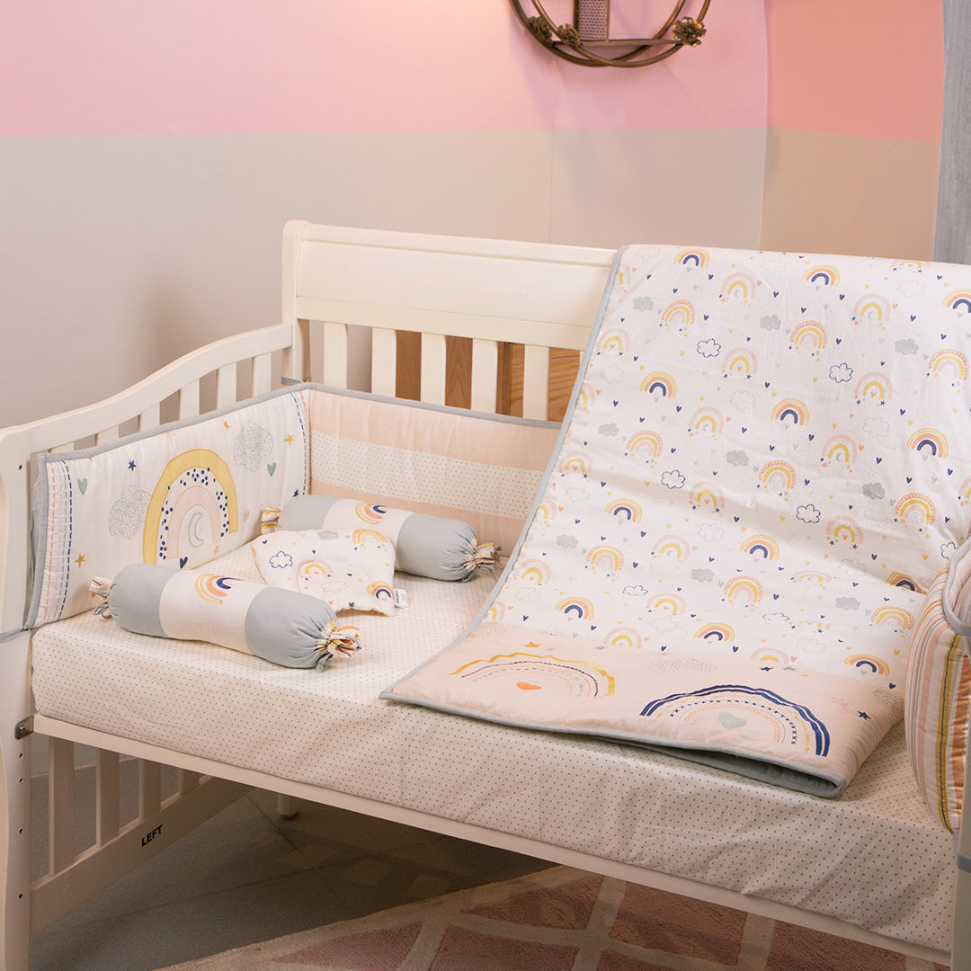 Abracadabra 6 Piece Cot Bedding Set - Rainbow