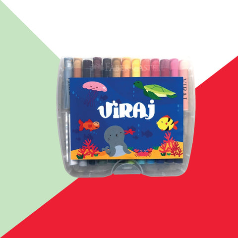 Personlaised Crayons Box- Underwater