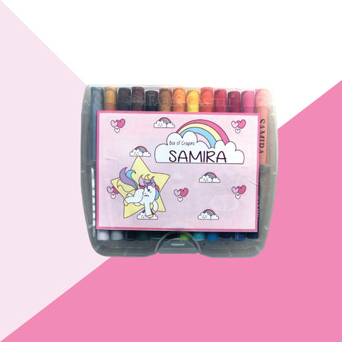 Personlaised Crayons Box- Unicorn