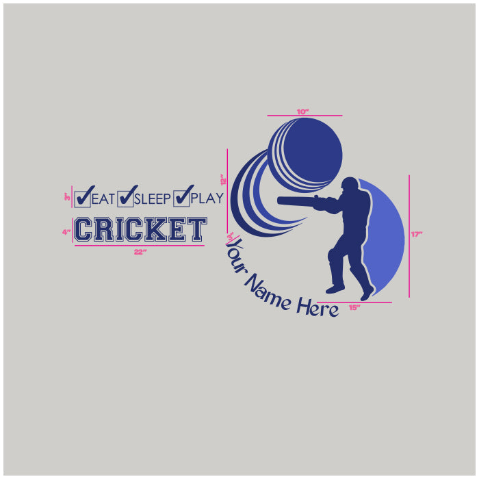 Cricket Wall Name Stickers