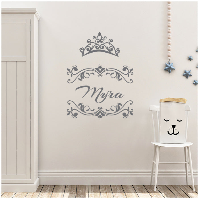 Crown Wall Name Sticker