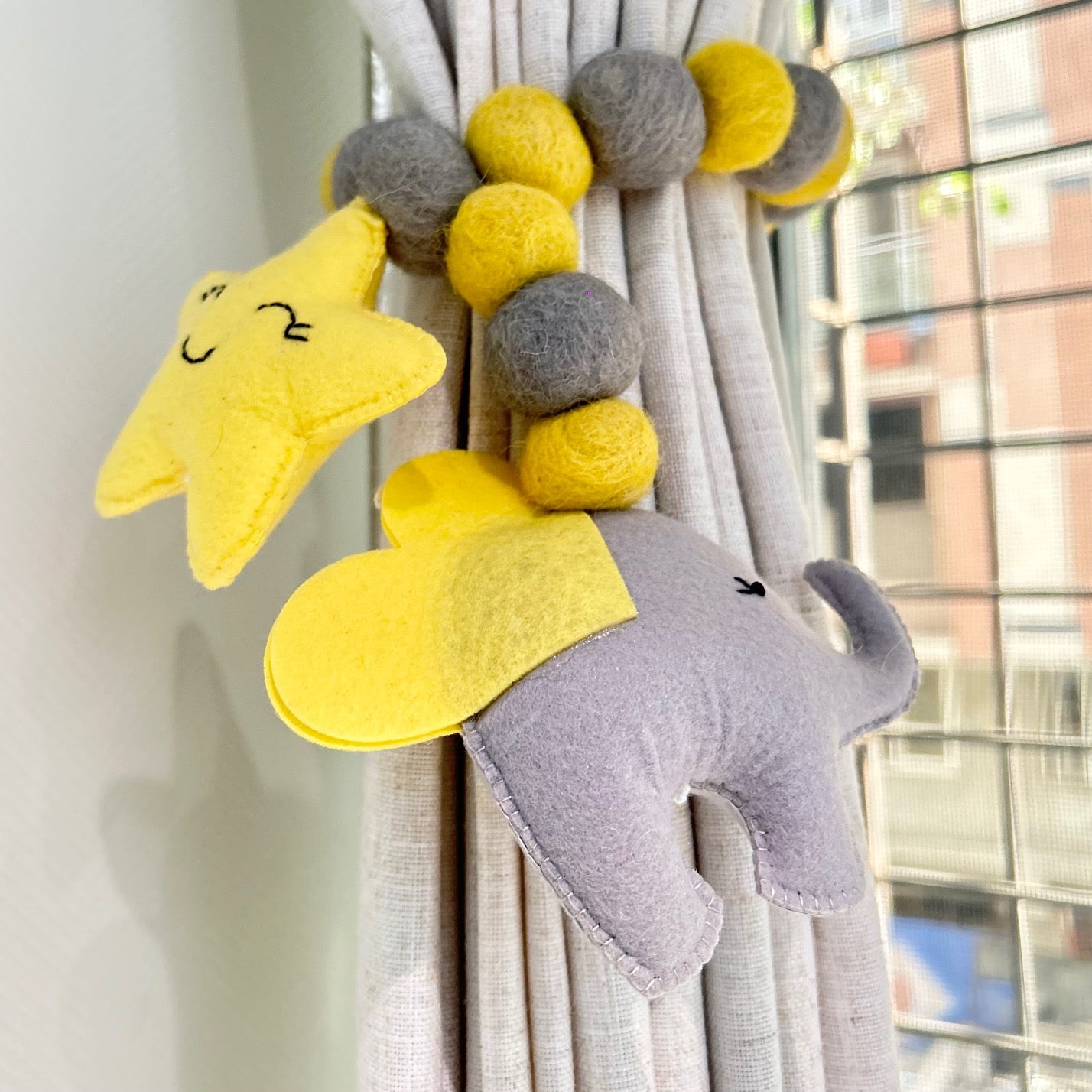 Curtain Tie - Baby Ellie (Grey)