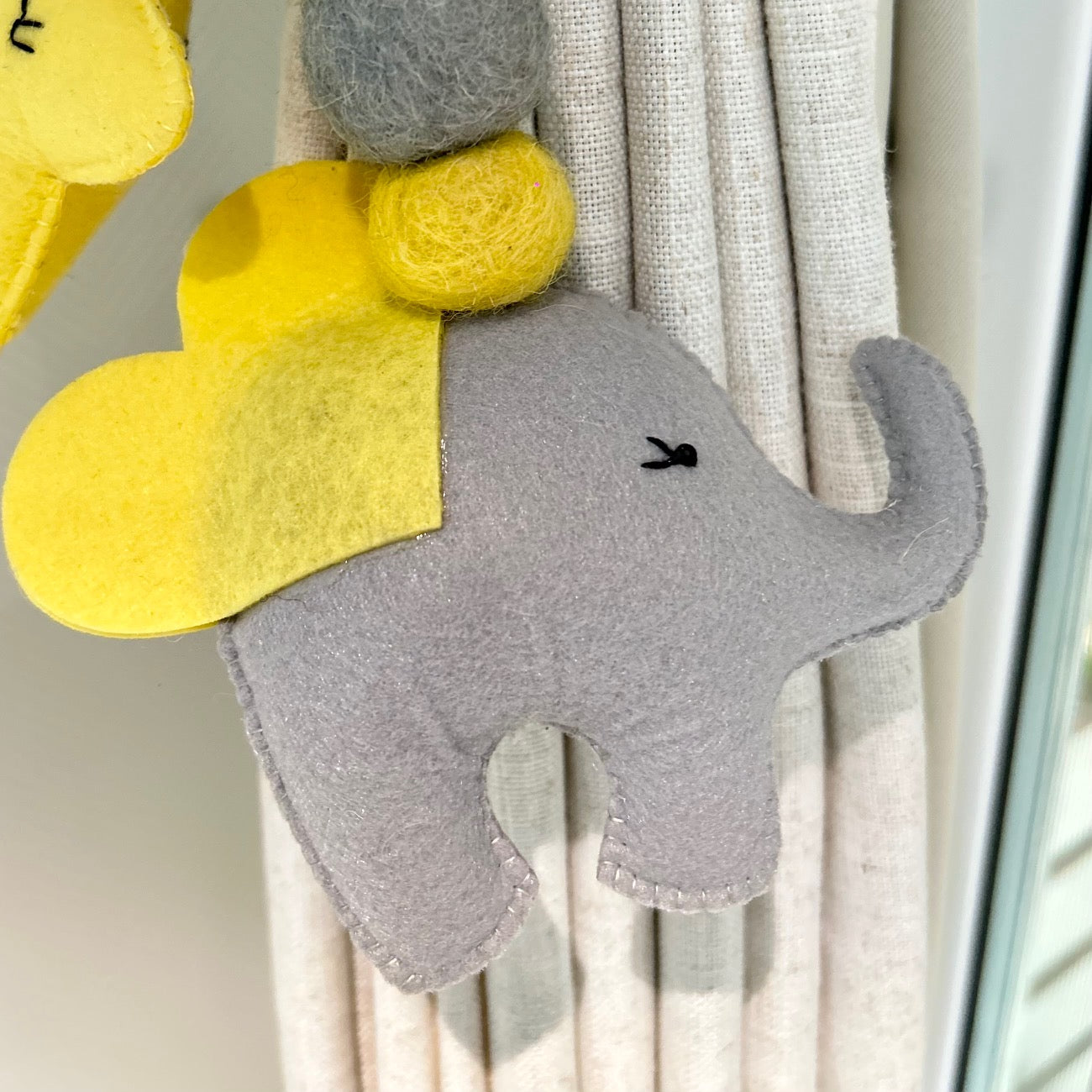 Curtain Tie - Baby Ellie (Grey)