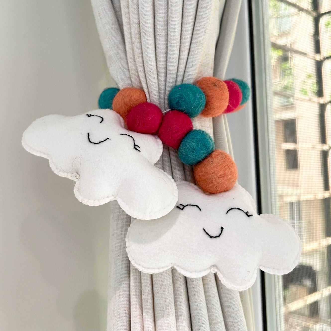 Curtain Tie - Cheerful Cloud