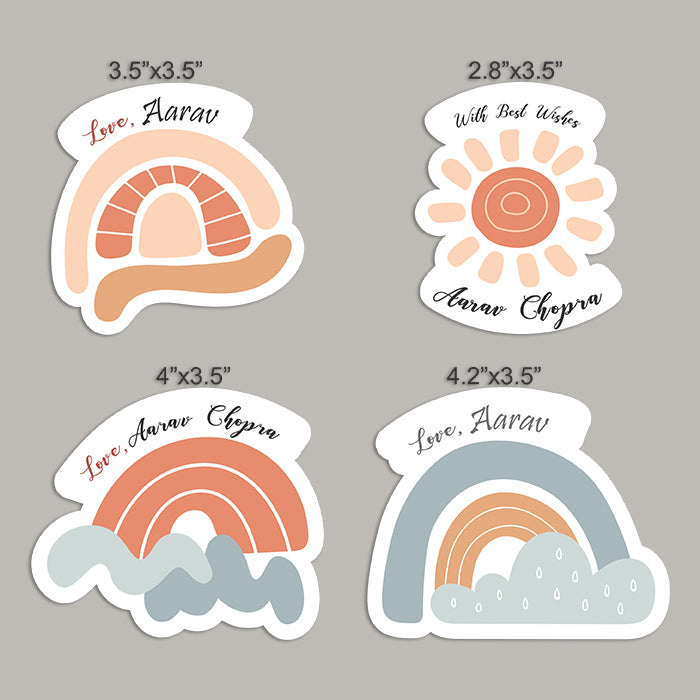 Adorable Personalised Gift Sticker - Cute Shape - Set of 40