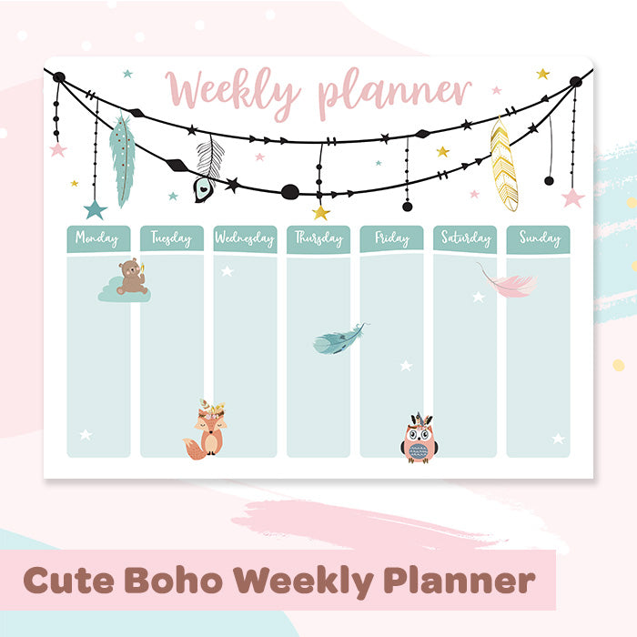 Kids Weekly Planner-Cute Boho