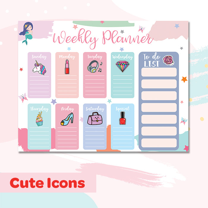 Kids Weekly Planner-Cute Icons