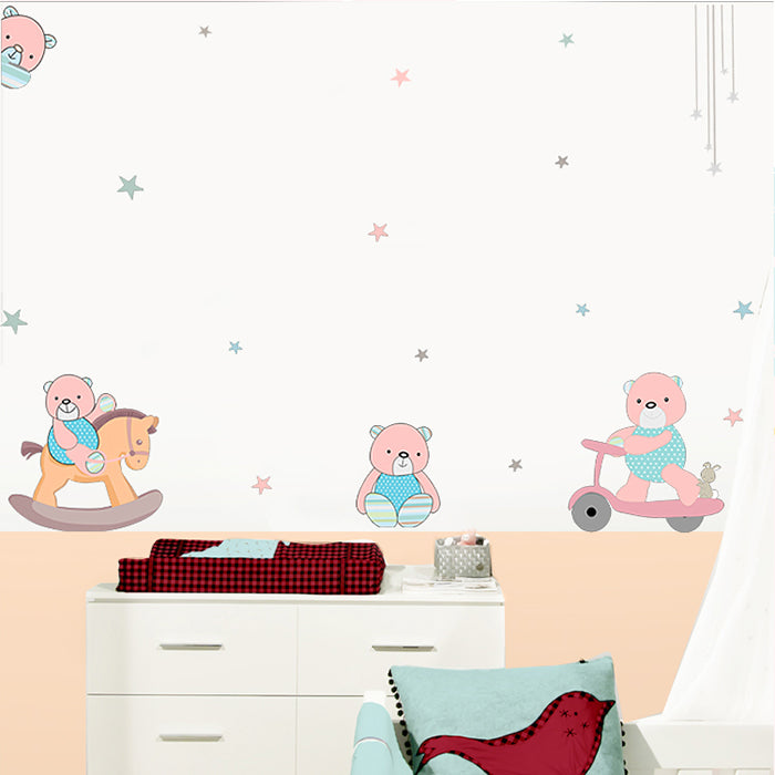 Cute Teddy Wall Stickers for Kids