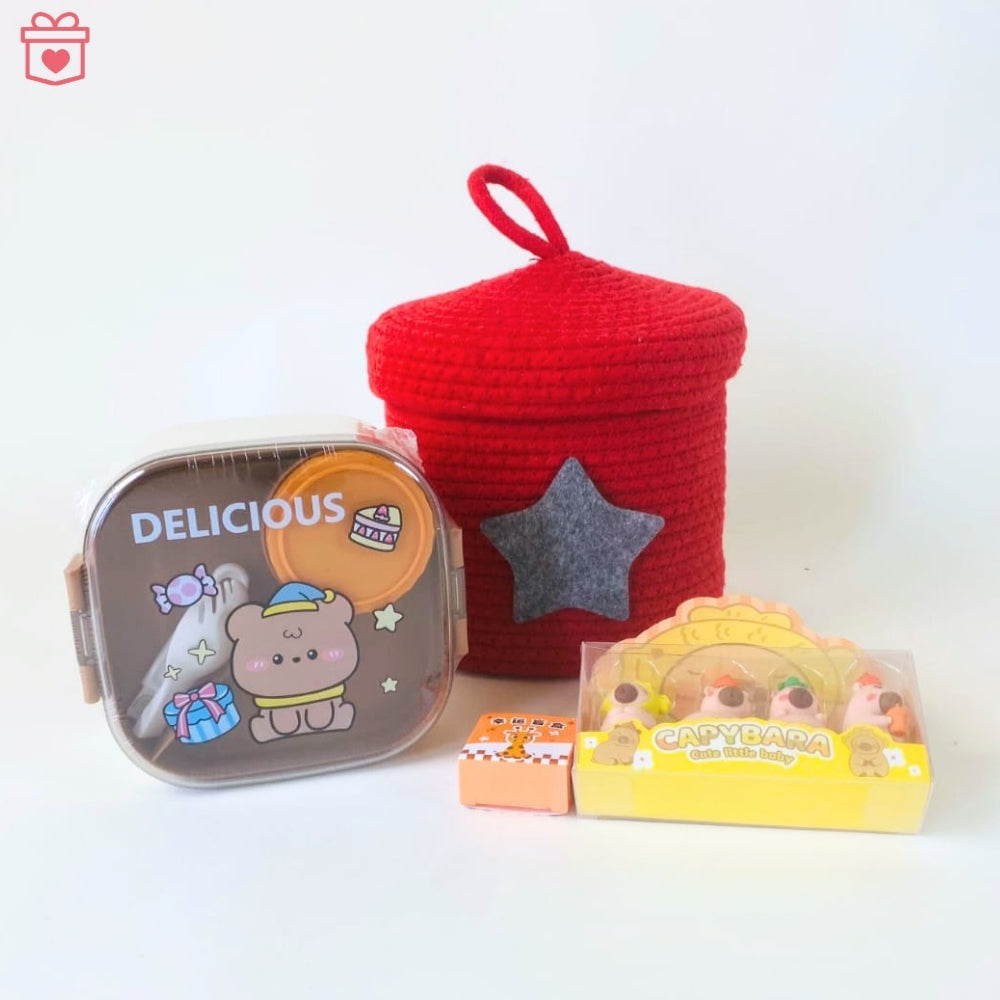 Multipurpose Lidded Storage Gift Basket