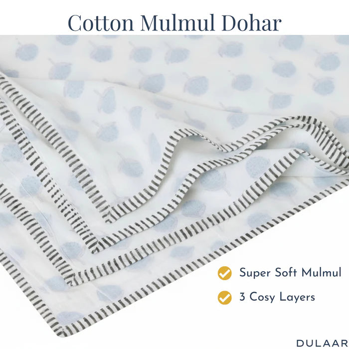 Mulmul Muslin Dohar | Hand-Block Printed