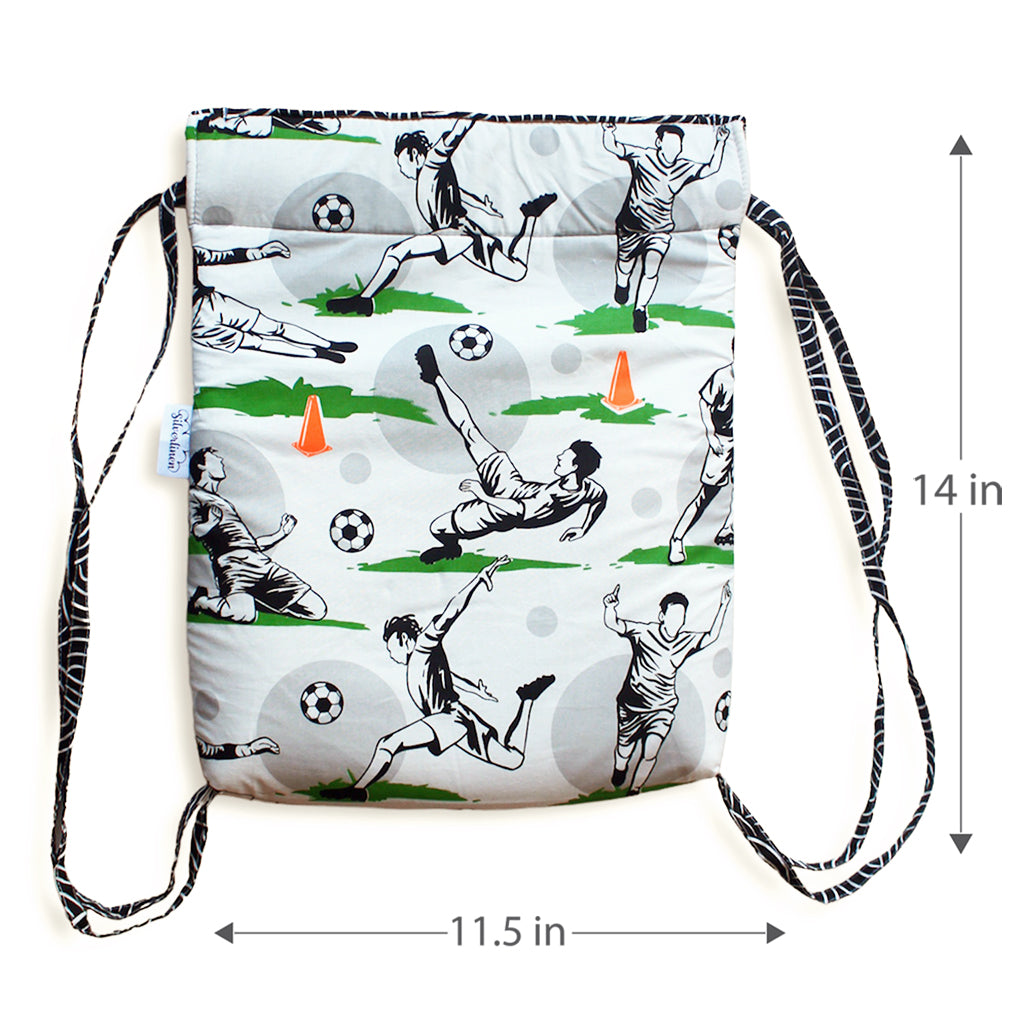 Cotton Drawstring Bag with Waterproof Lining - Football Fever