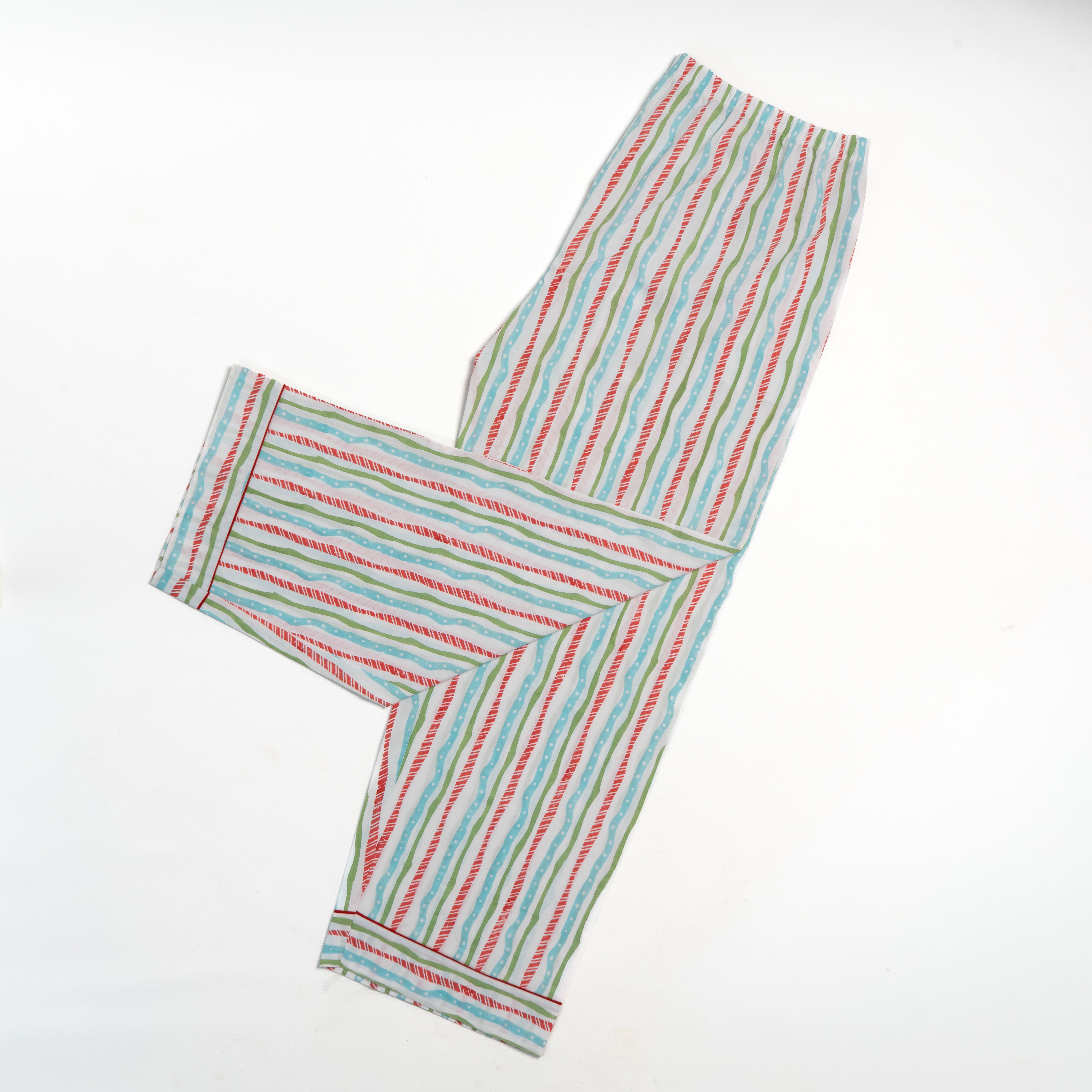 Personalised Candy Stripe Block Printed Pyjamas for Women