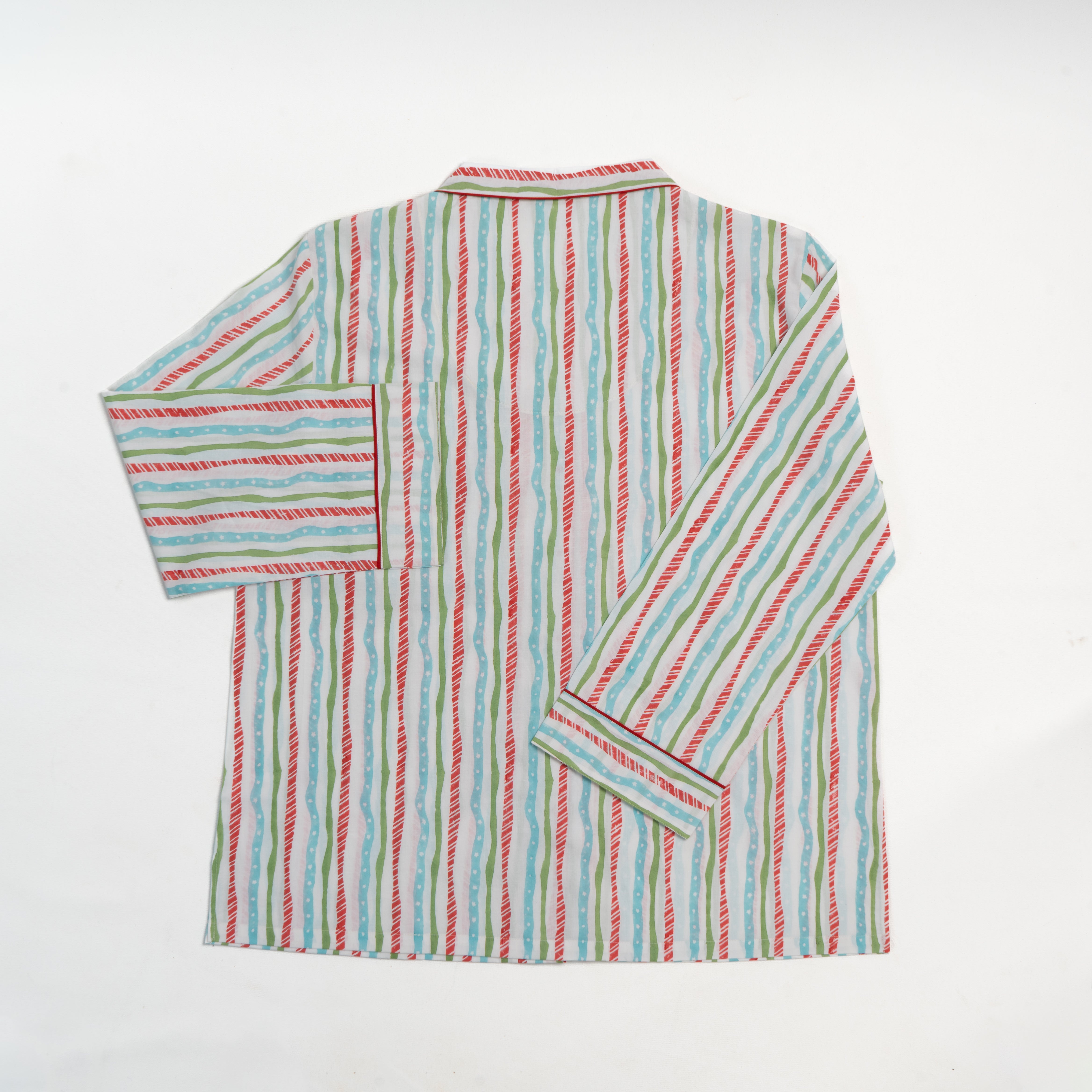 Personalised Candy Stripe Block Printed Pyjamas for Women