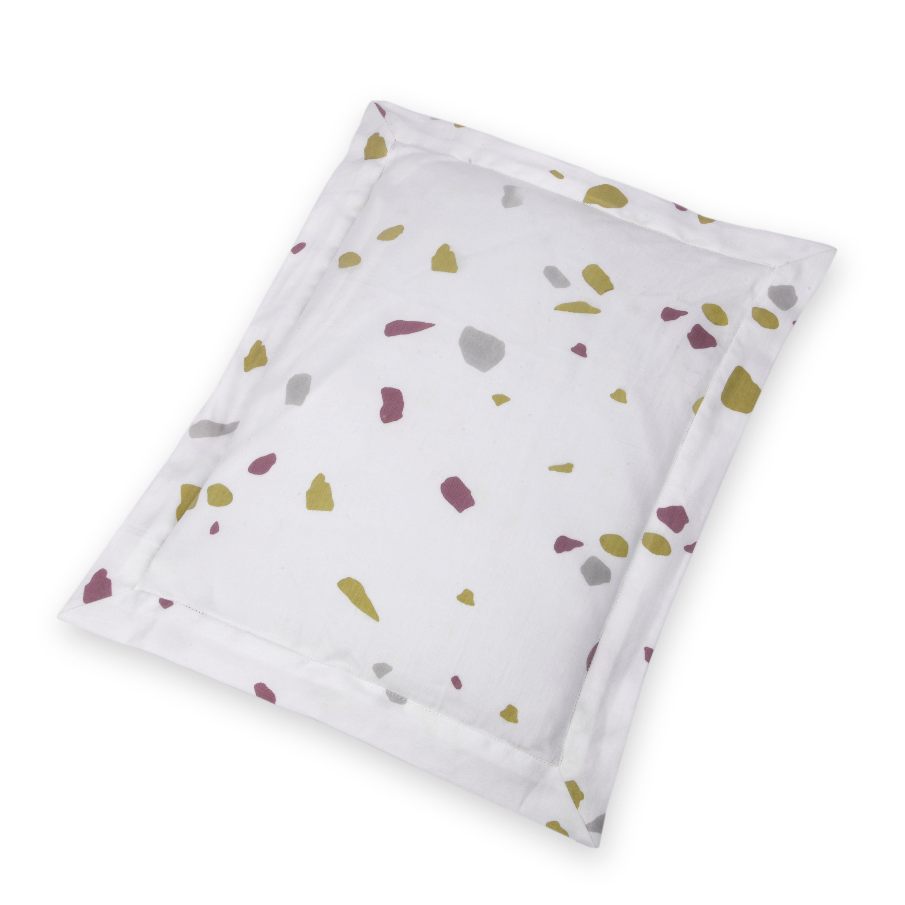 Kokolo Mustard Seed Pillow - Rocks & Pebbles Organic Satin & Natural Dyes