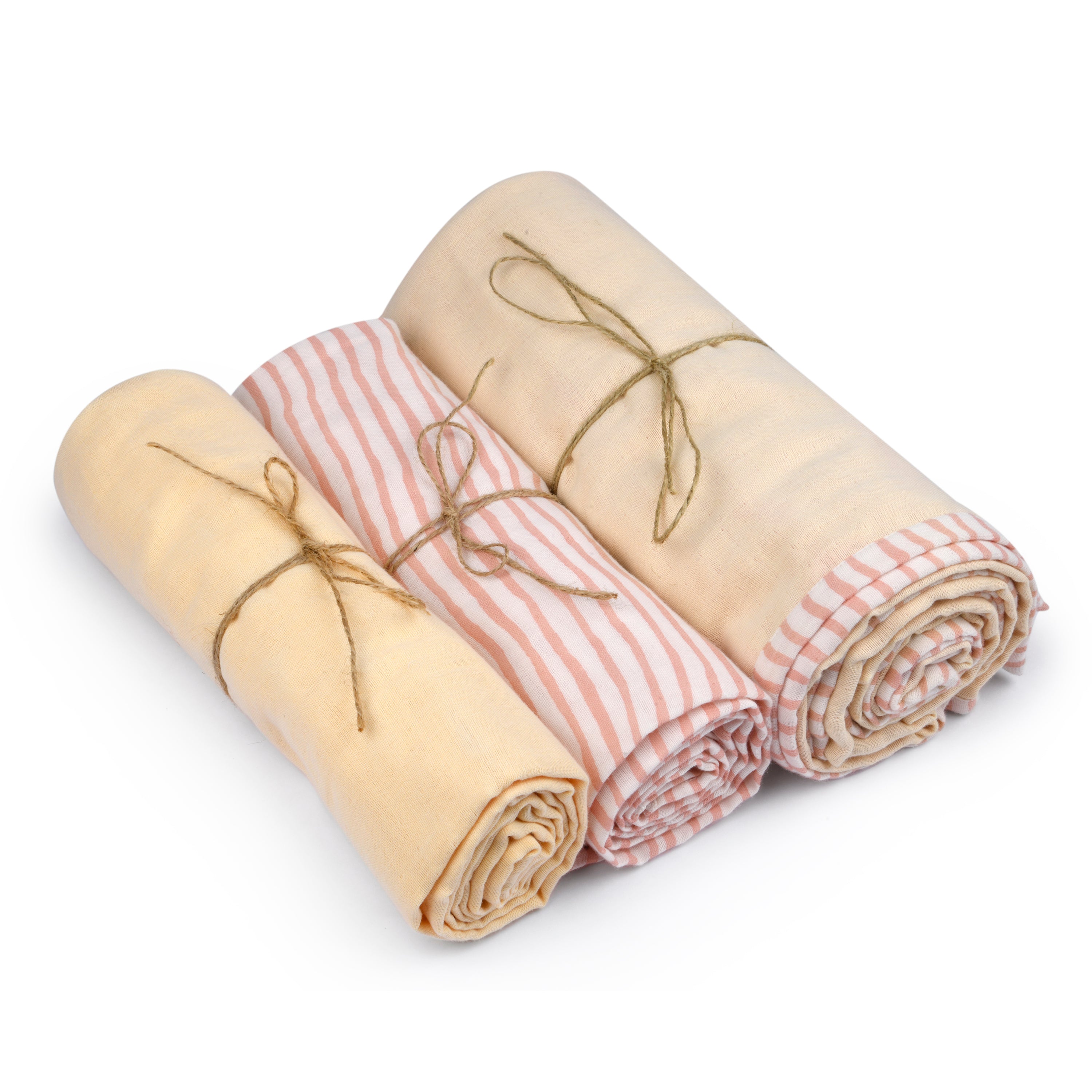 Kokolo Blanket & Swaddle Set - I'm Peachy Organic Muslin & Natural Dyes