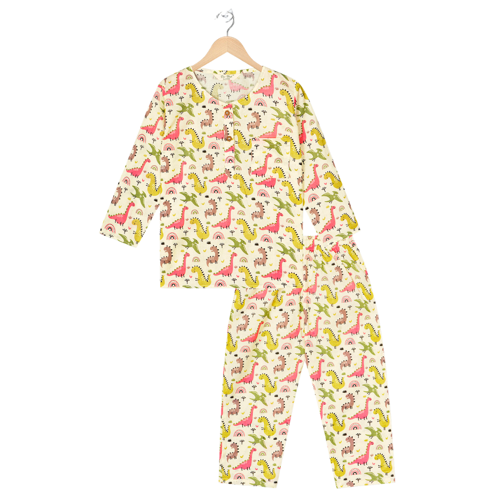 Dino Delight Kurta Pyjama Set For Girls / Boys