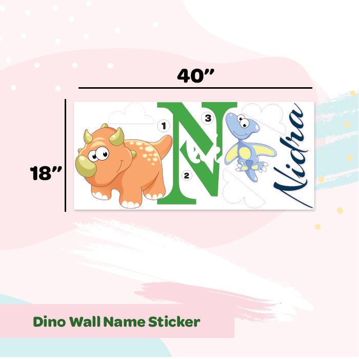 Dino Wall Name Sticker
