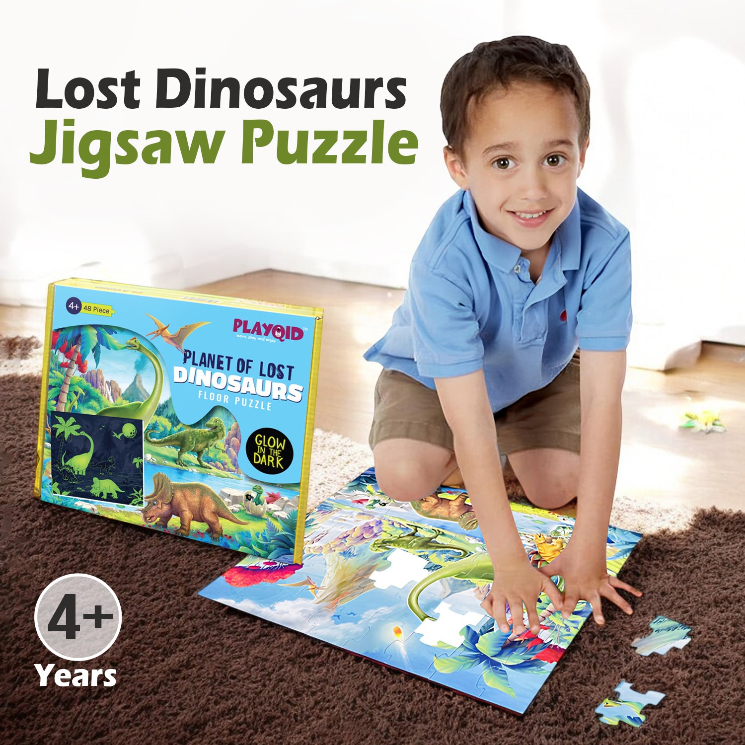 Planet Of Lost Dinosaur - Glow In The Dark - 48 Piece Puzzles