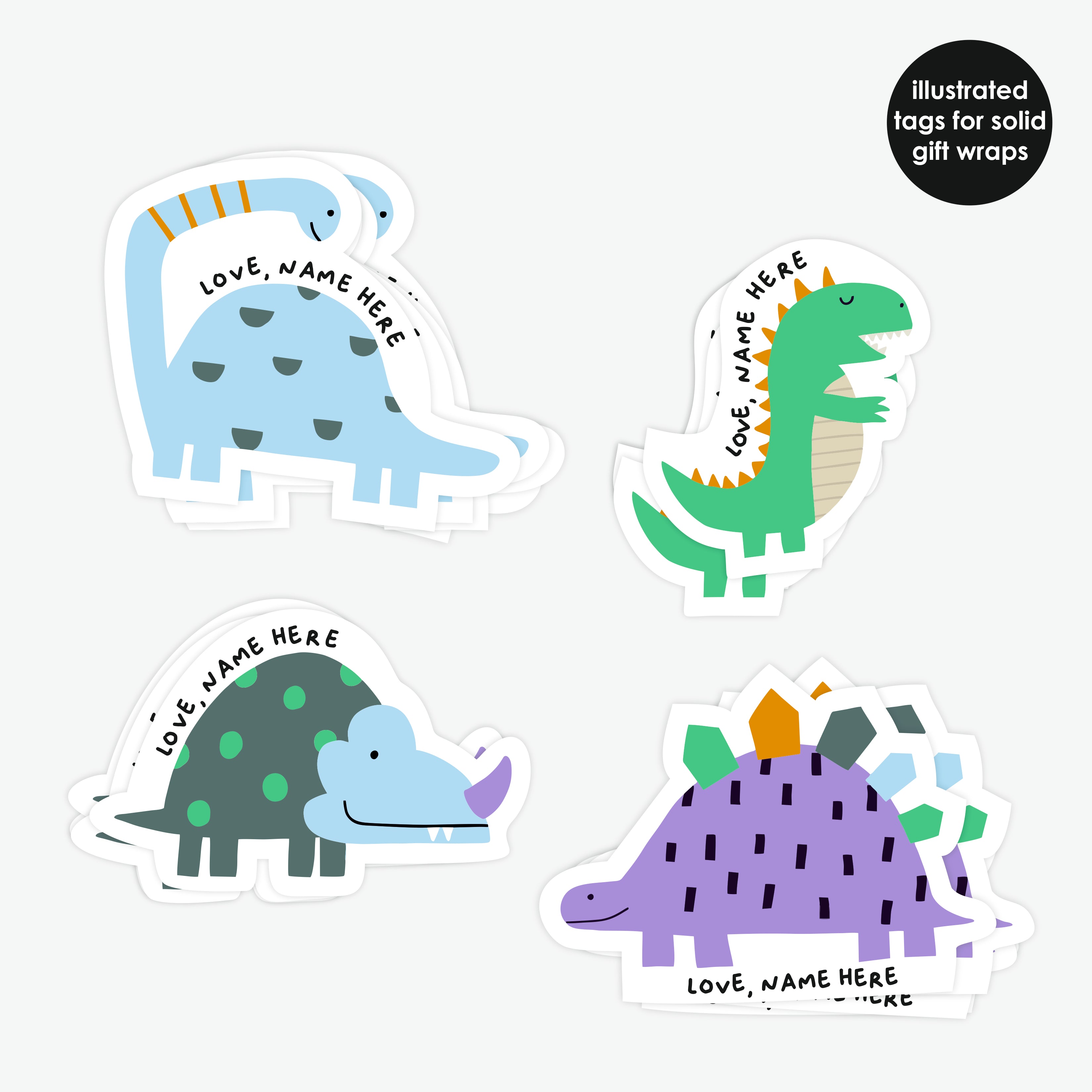 Stick On Tags | Dinosaurs