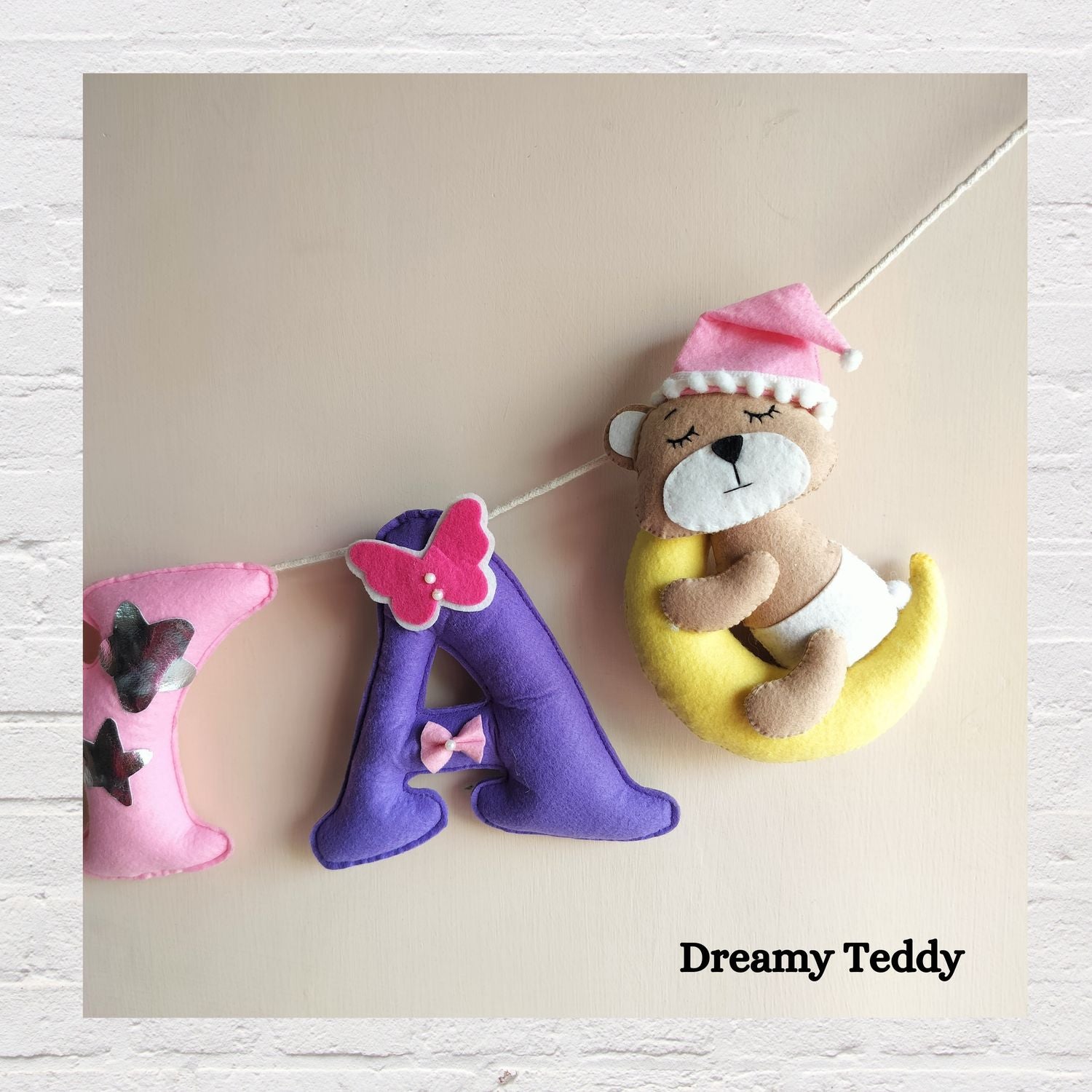 Junior Colour Pop Cute Personalised Bunting - Unicorn/Dolls/Teddy