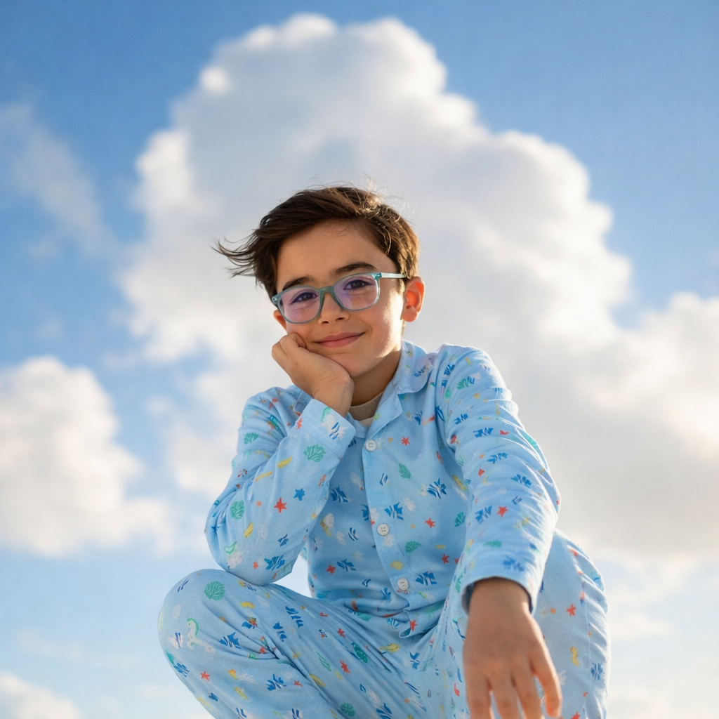 Kids Cotton Nightsuit - Multiple Designs - Underwater design